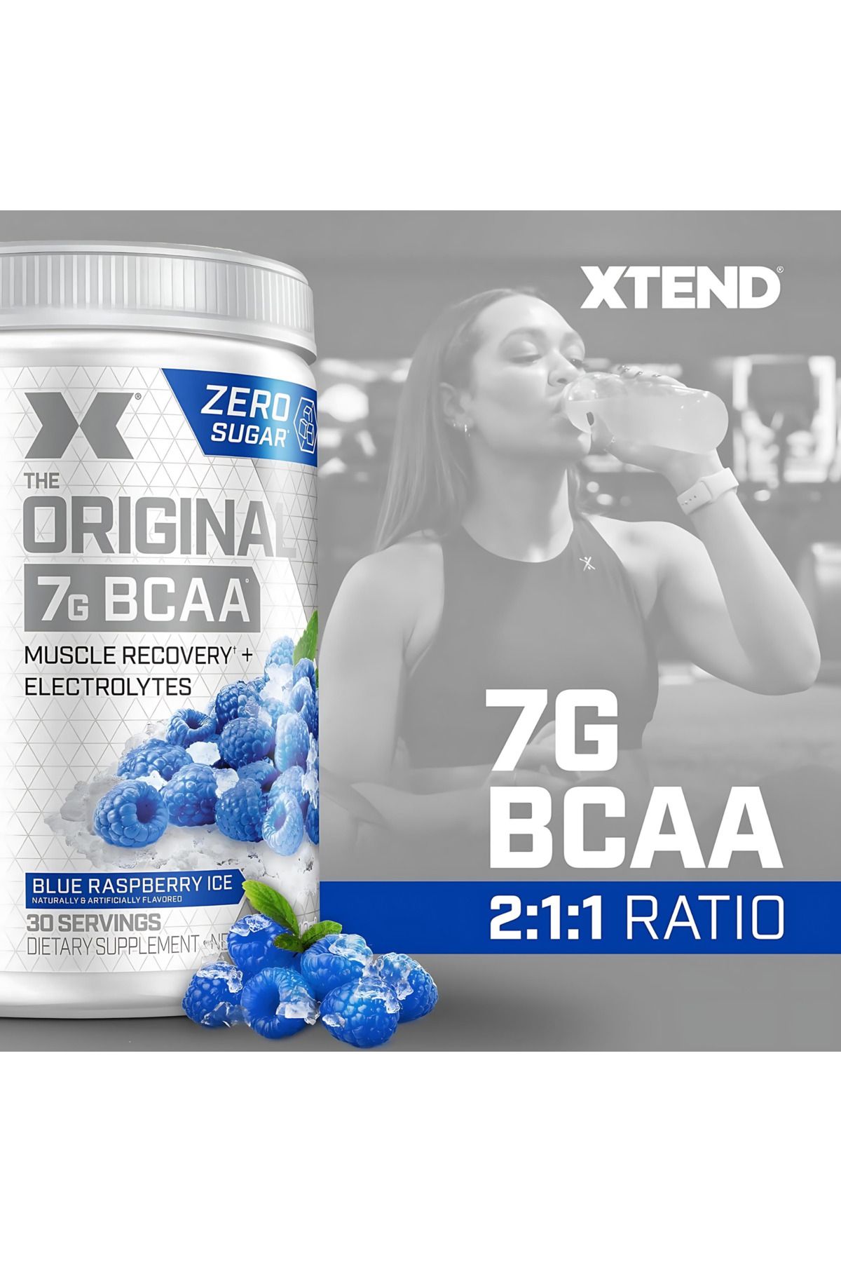 xtend-Xtend BCAAs Muscle Growth Supplement - Blue Raspberry - 30 Servings 405 gm 7