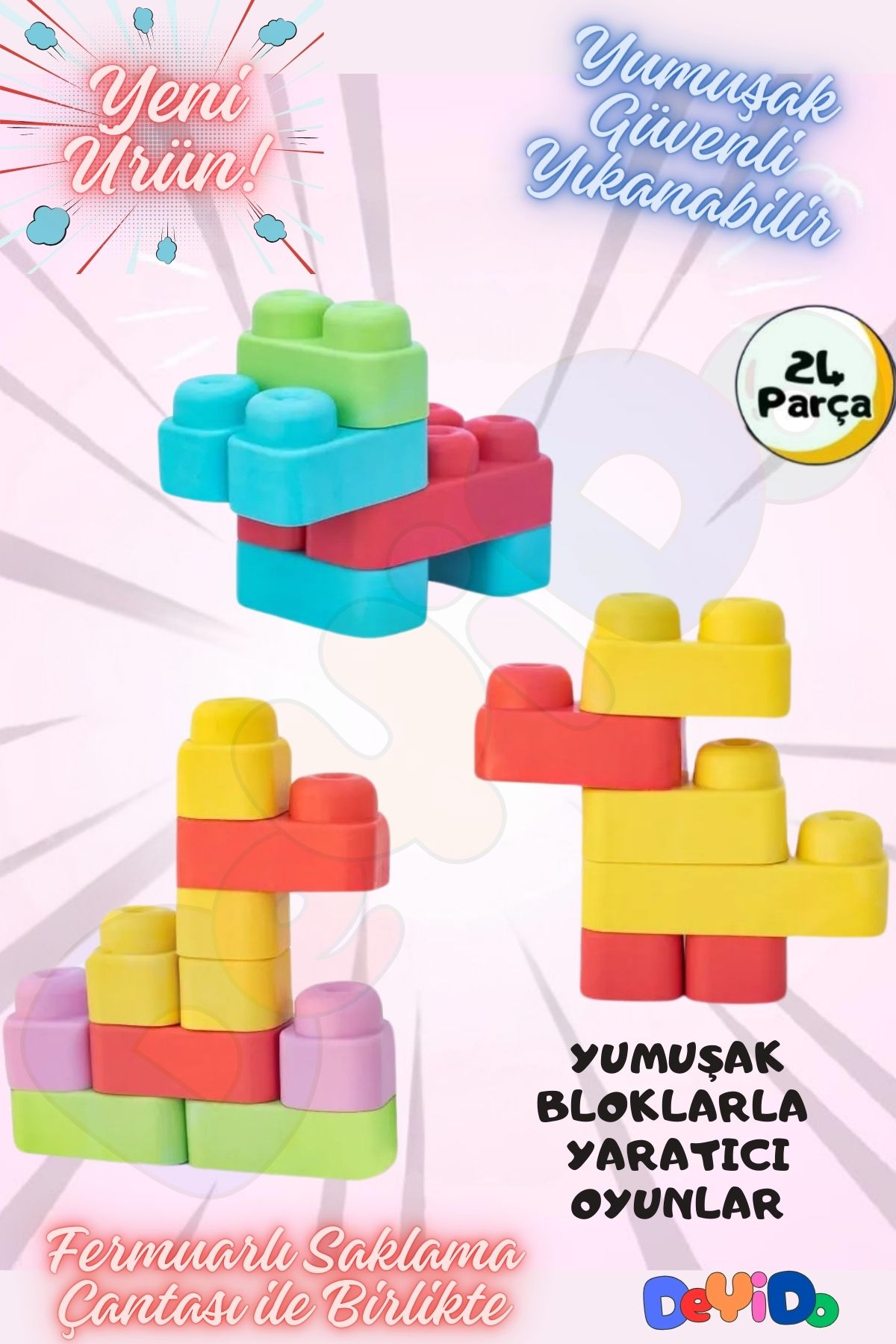 DeYiDo-Soft Soft Big Block Le Go Set - Large Soft Blocks, Educational Entertainment, Baby Toy 2