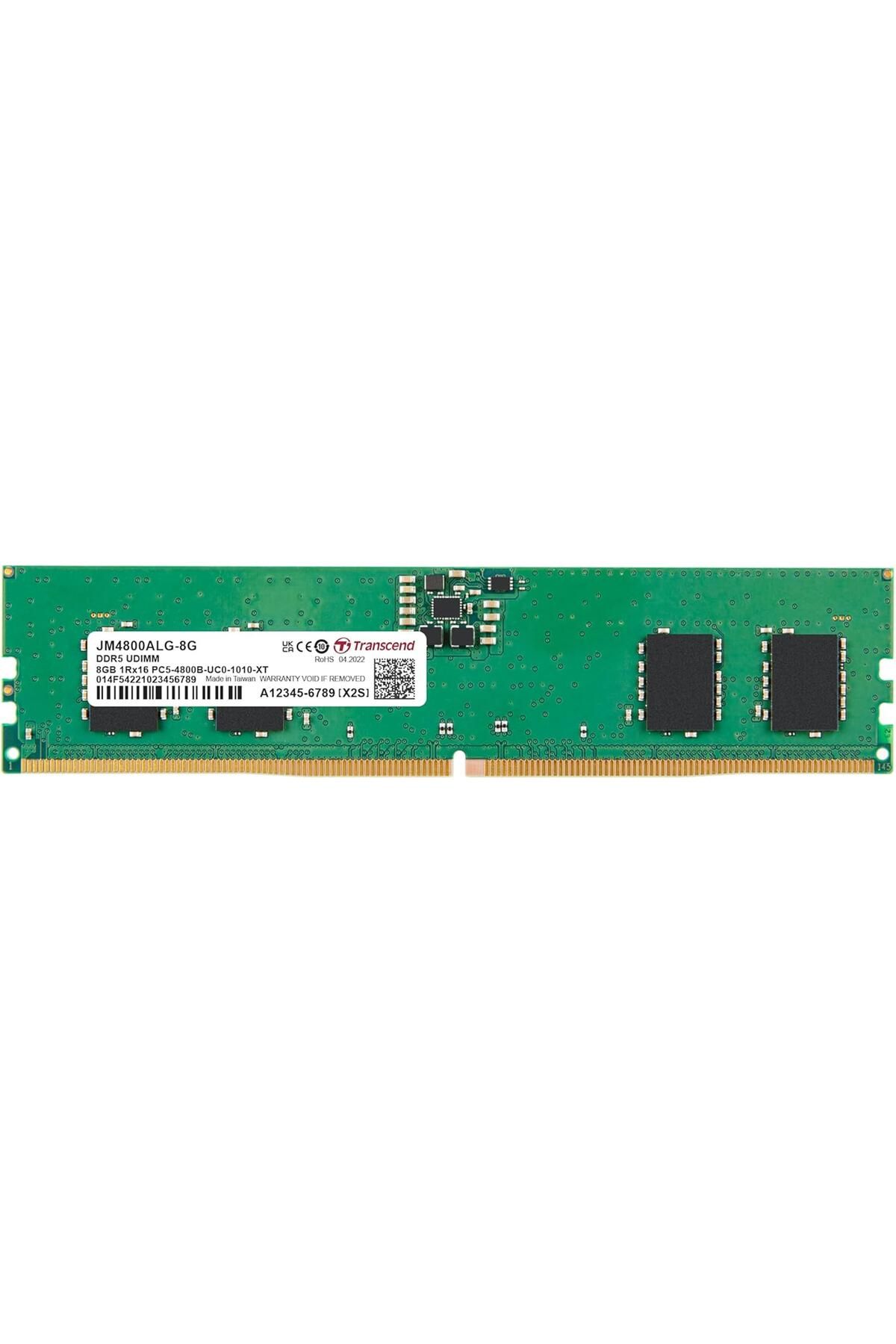 X Reklam Bilişim Transcend 8GB(1x8GB) 4800Mhz UDIMM DDR5 CL40 Pc Ram (JM4800ALG-8G)