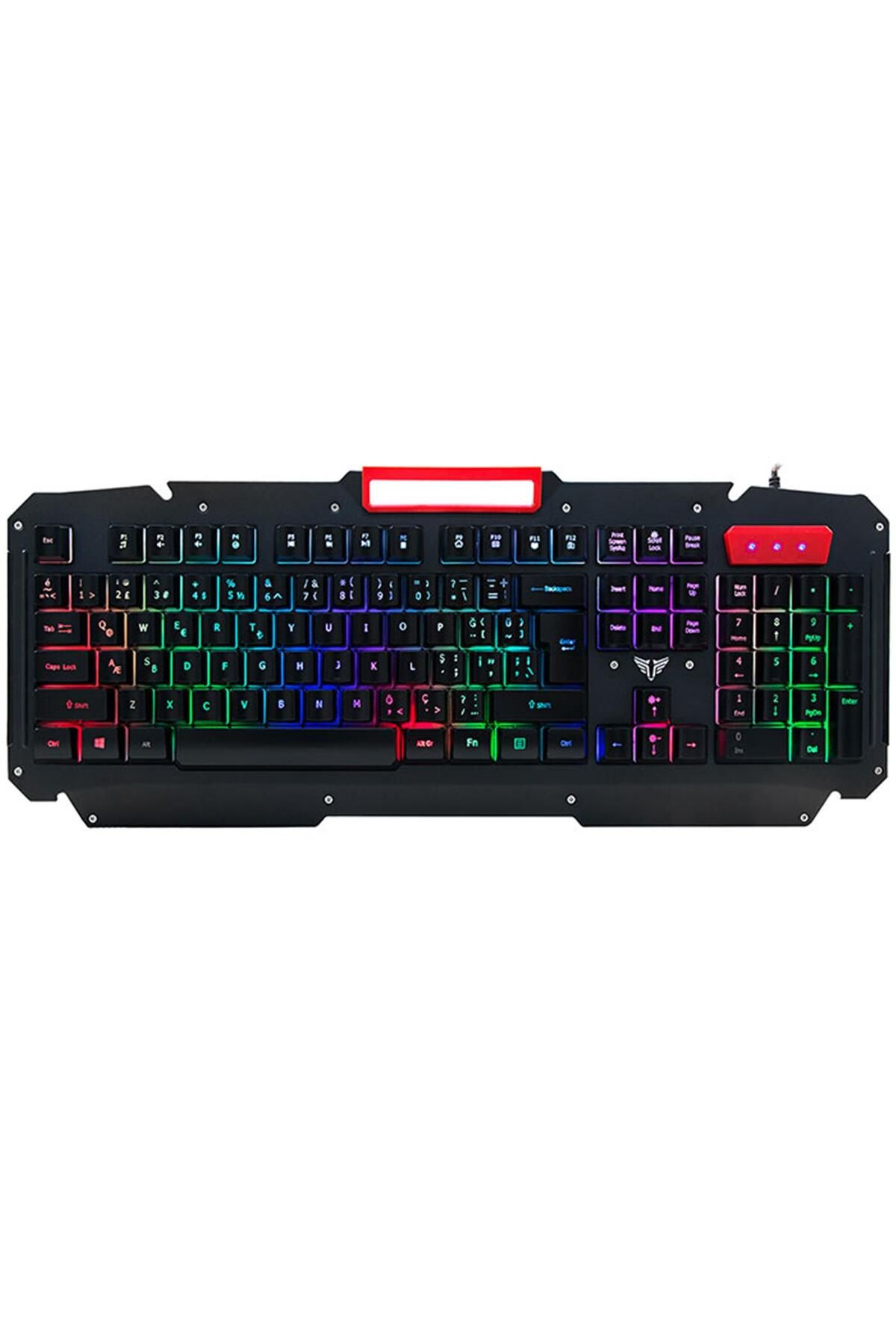 Vobotek Teknoloji KB-R800 METAFOR USB Gökkuşağı Aydınlatmalı Q Metal Yüzey Gaming Oyuncu Klavyesi