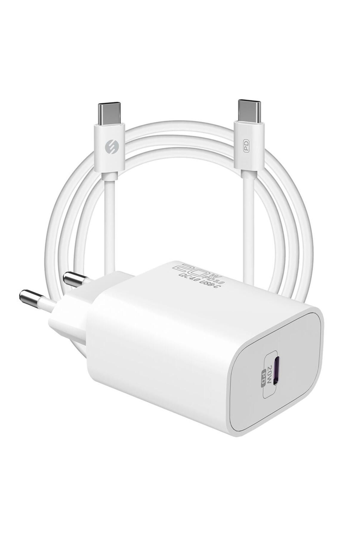 Vobotek Teknoloji S-link SL-EC62TP Type-C 20W PD3.0 Quick Charge QC4.0 Kablo + Ev Şarj Adaptör