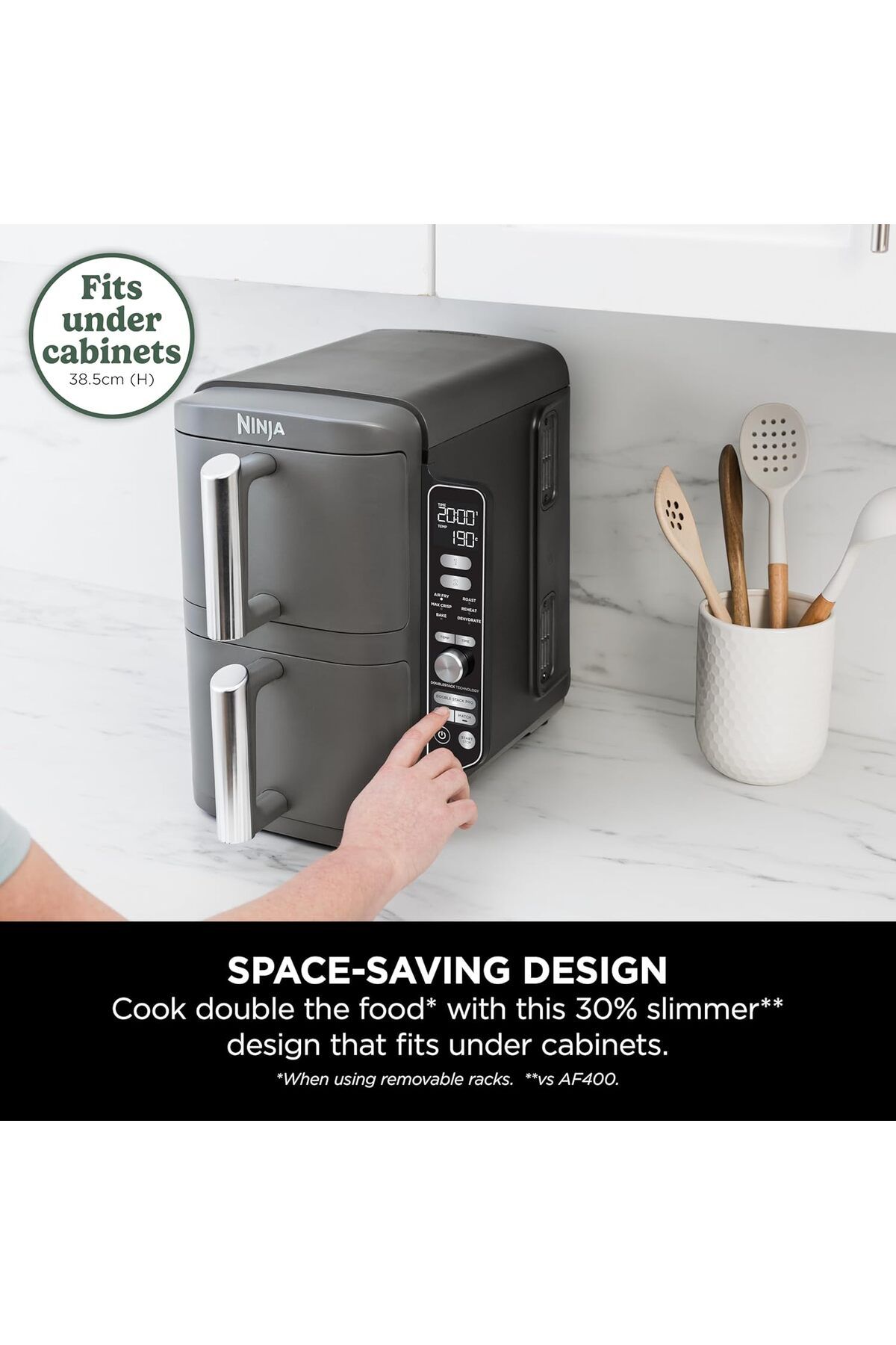 NINJA-Double Stack XL Air Fryer, Vertical Dual Drawer Air Fryer with 4 Cooking Levels, 2 Drawers 7