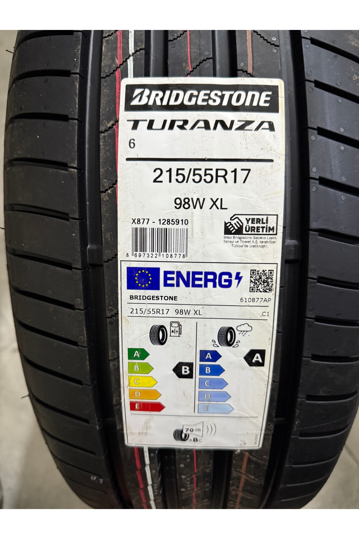 Bridgestone BRİDGESTONE / 215/55R17 (TURANZA 6) 2025 YAZ LASTİĞİ