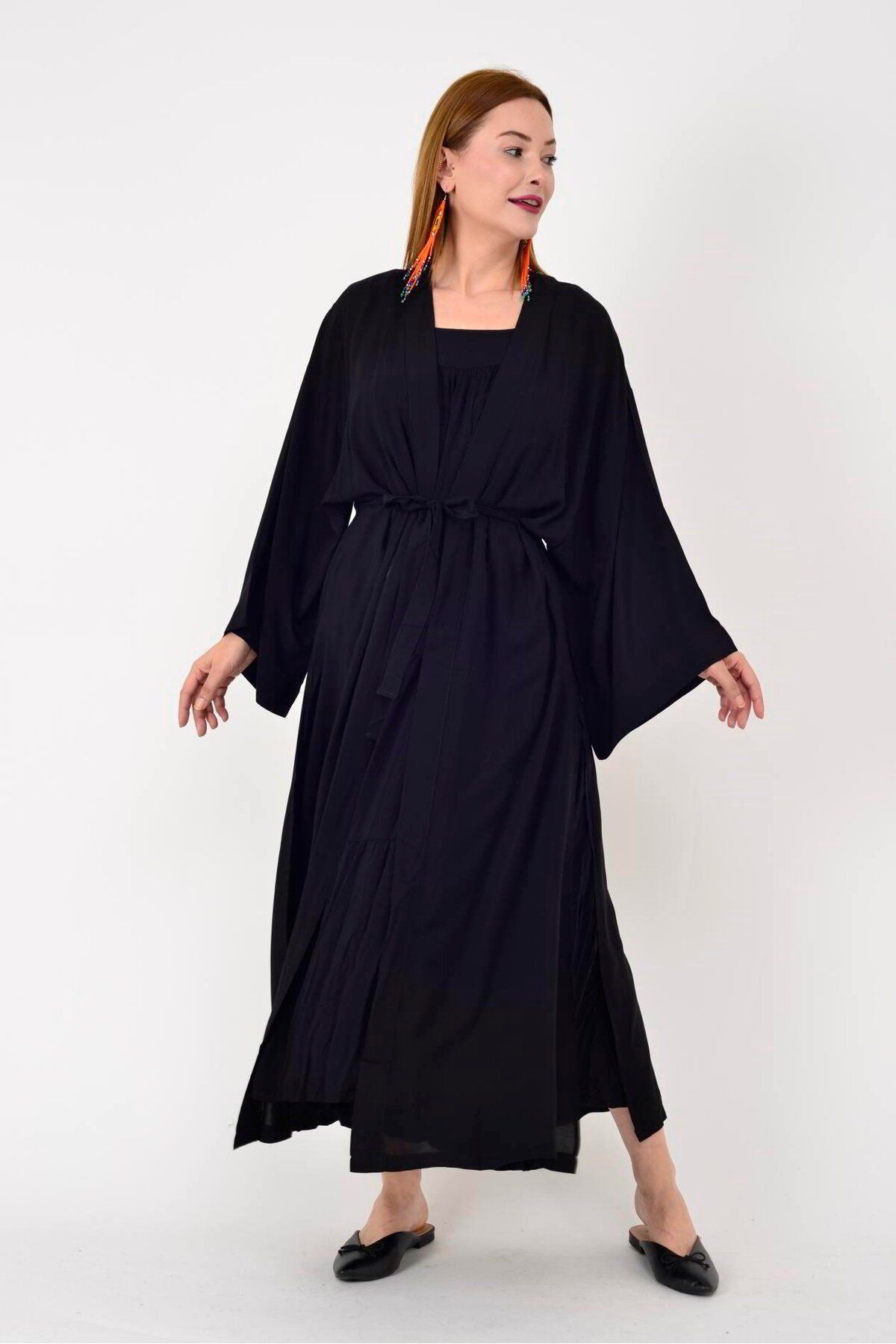 Hazinedan-Indigenous Buika Pattern Belt Detail Kimono 6