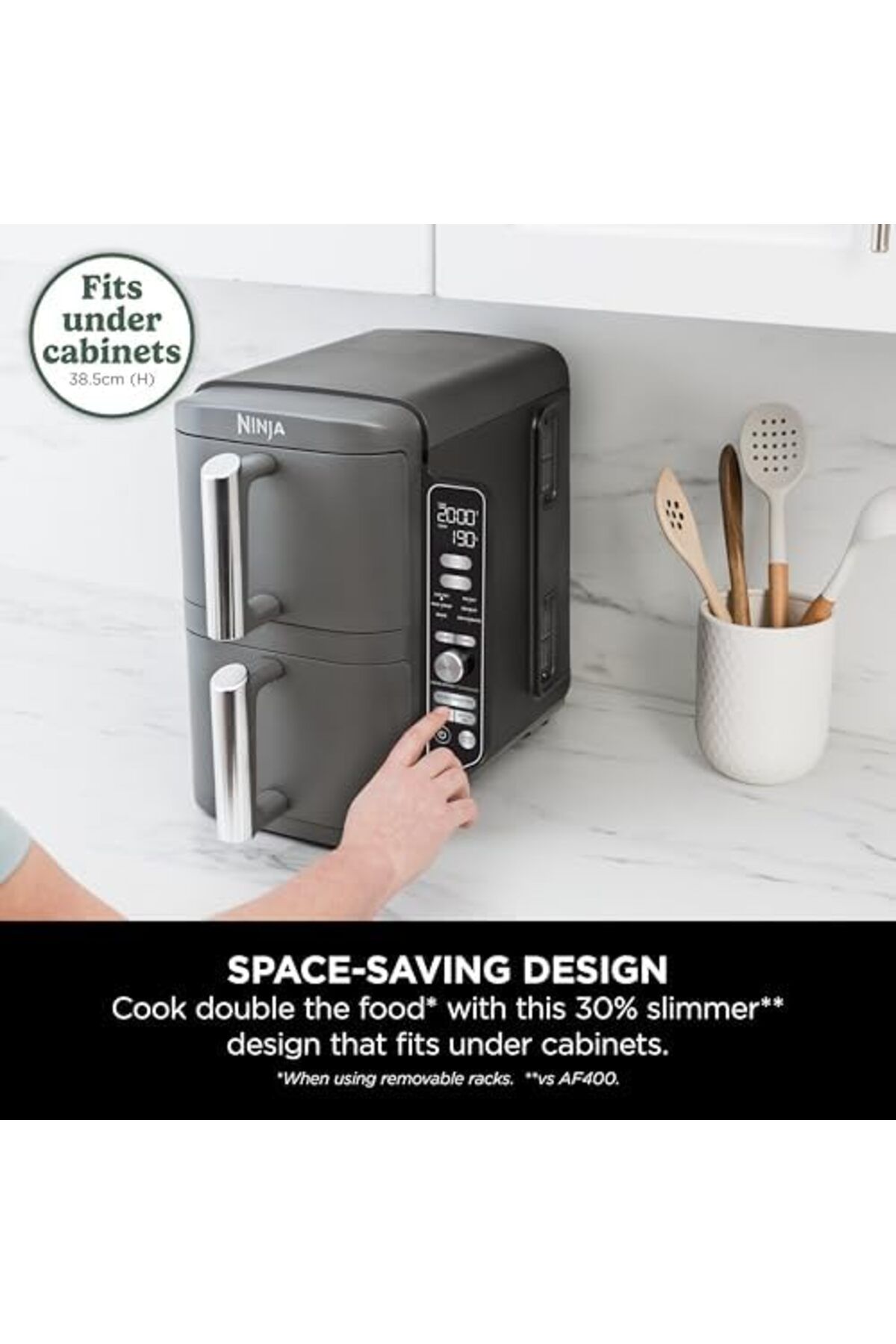 NINJA-Double Stack XL Air Fryer, Vertical Dual Drawer Air Fryer with 4 Cooking Levels, 2 Drawers 8
