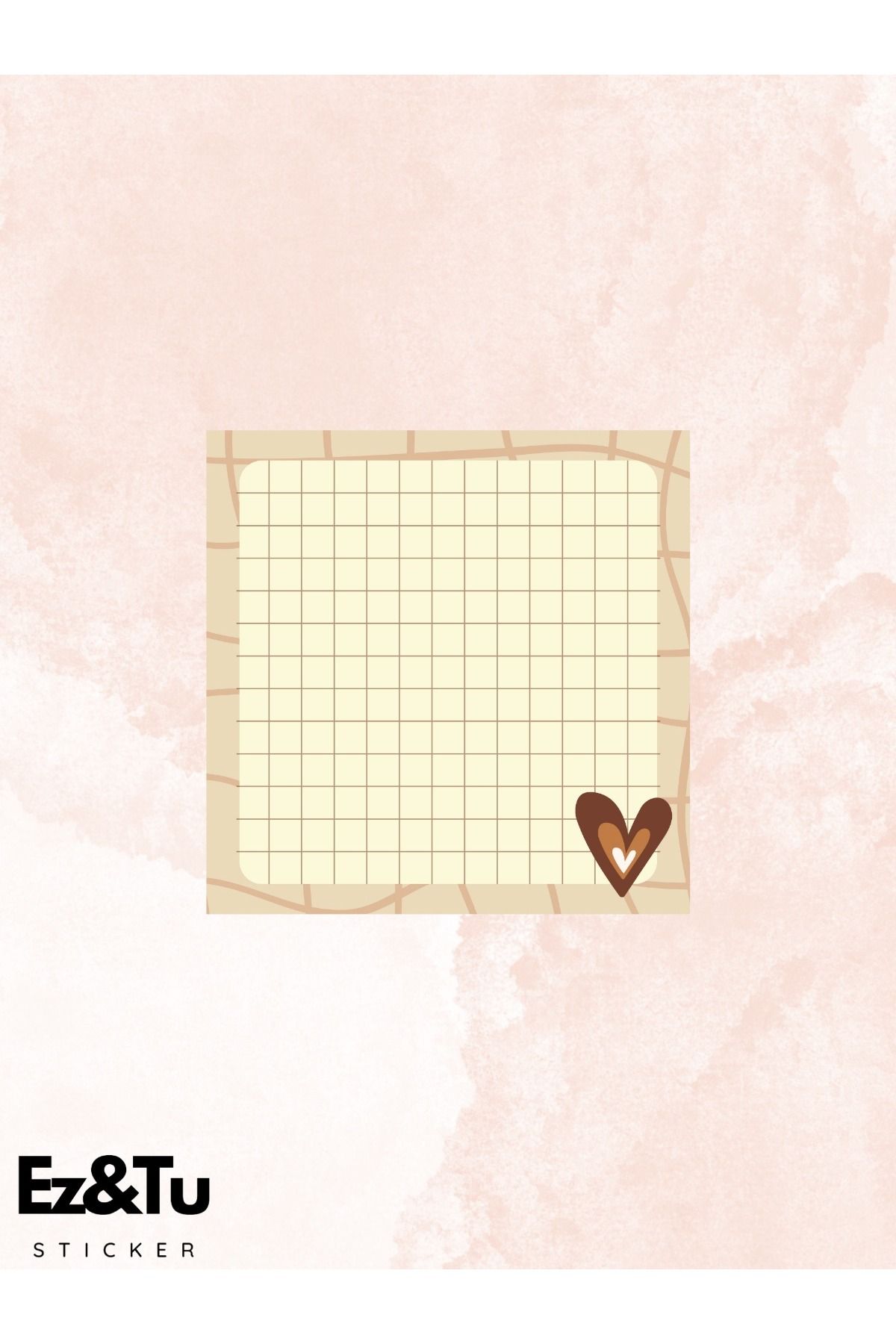 Ez&Tu Stıcker-8X8 Patterned Set of 4 Memopad Notepad Planner Cute Bear Themed Cube Notes 5