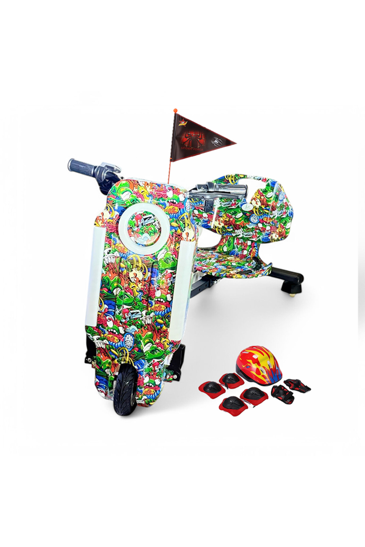 IQTENA-Drifting Electric Scooter Big Electric Drift Scooter 36V for Kids - With Helmet Pad Set 2