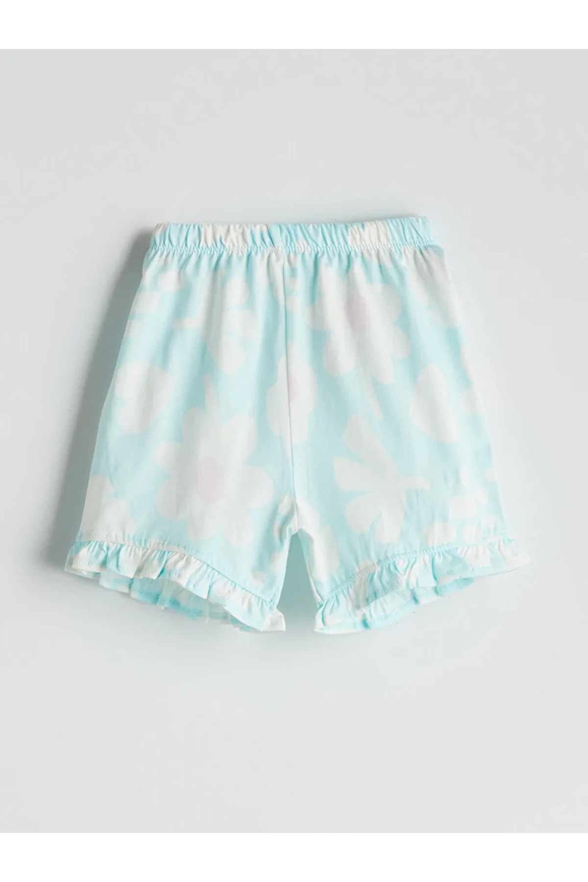 LC Waikiki-Lcw Baby Ecru Floral Baby Girl T-Shirt and Shorts 2-Pack 3