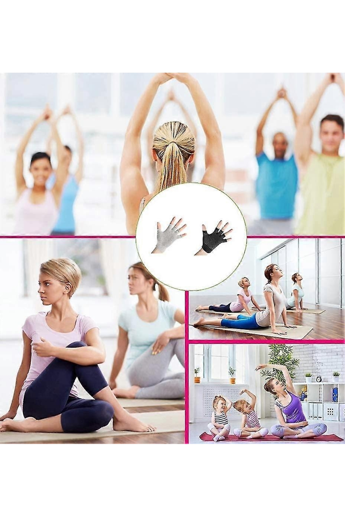 LOVYCO Kışlık Kaymaz Yoga Eldiveni, Parmaksız Yoga Eldiveni, Egzersiz Eldiveni, Kadınlar için Kışlık Kaymaz görsel 6