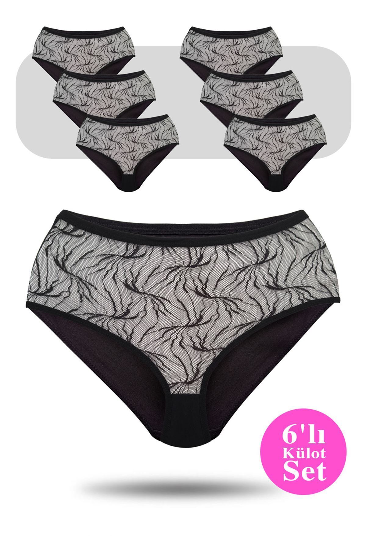 ifondi-Black 6-Piece Lace Bato Kom Panties Set 1