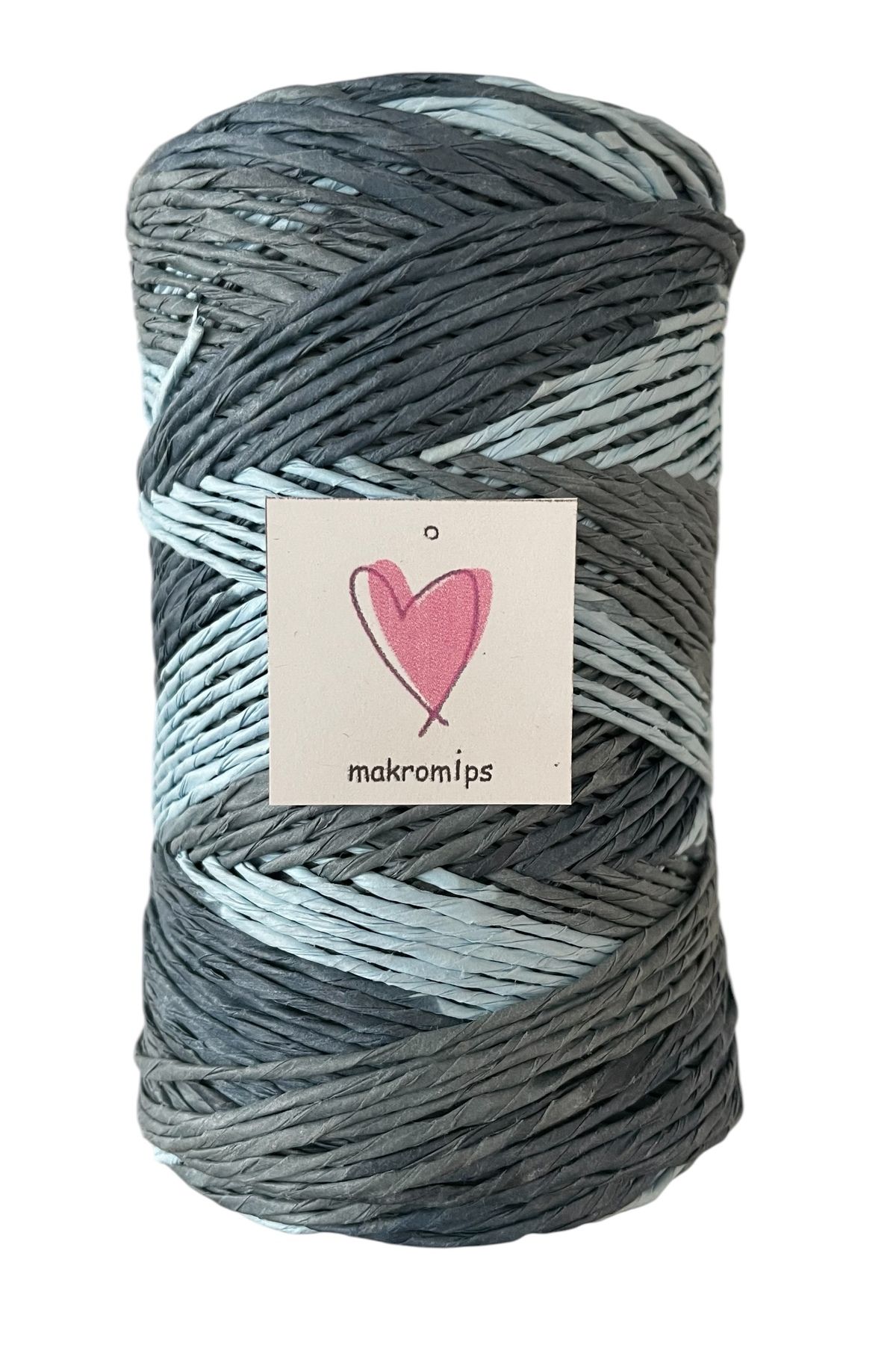Makromİps-Premium Mix Multicolor Marbled Paper String (200 Gr 390 m +-20) Natural Wicker Jute Raffia Knit Bag Supplies String 1