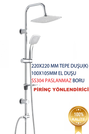 banyonatural Tepe Yağmurlama Duş Seti Pirinç Yönlendirici