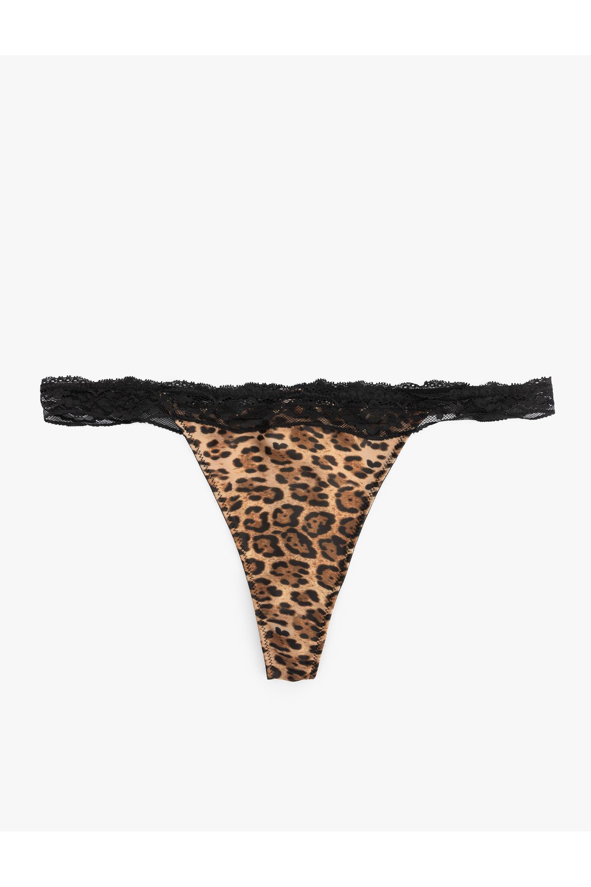 Koton Yeni Sezon Koton X Zeynep Bastık - Dantel Detaylı Leopar Desenli String Külot