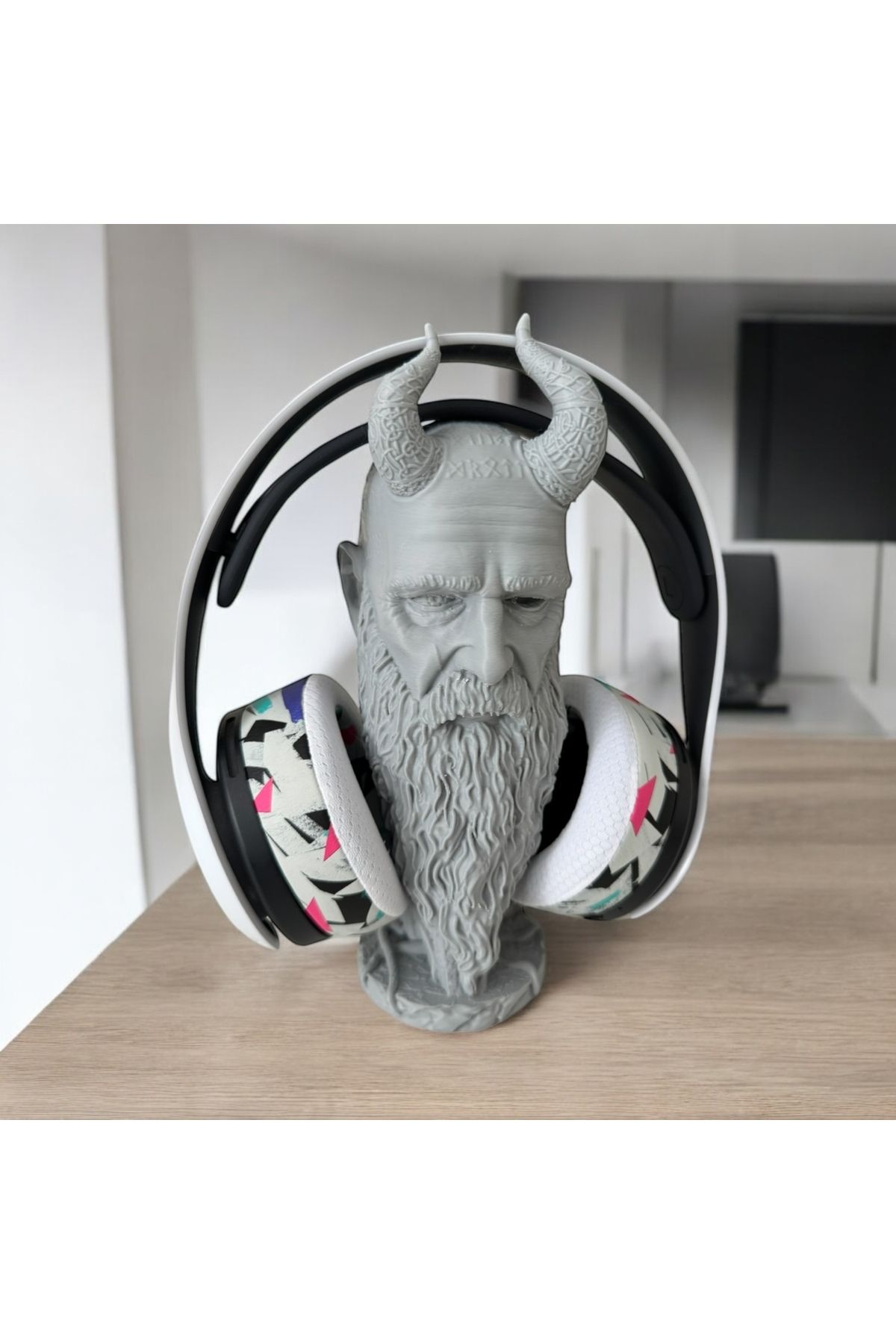 Home 3D BASKI - God Of War Mimir Karakter Figür Büst - Kulaklık Standı - 24CM
