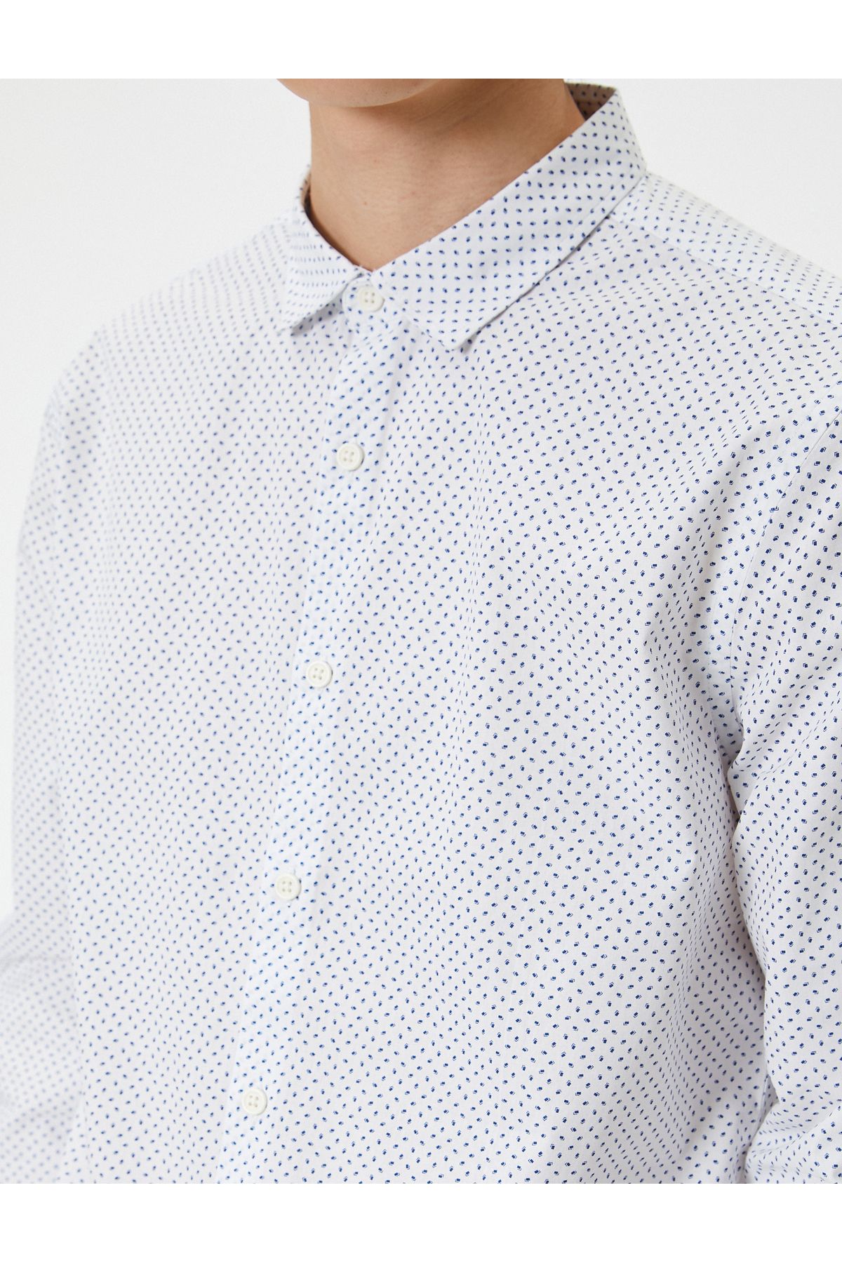 Koton-New Season Slim Fit Shirt Half Italian Collar Button Cotton 5