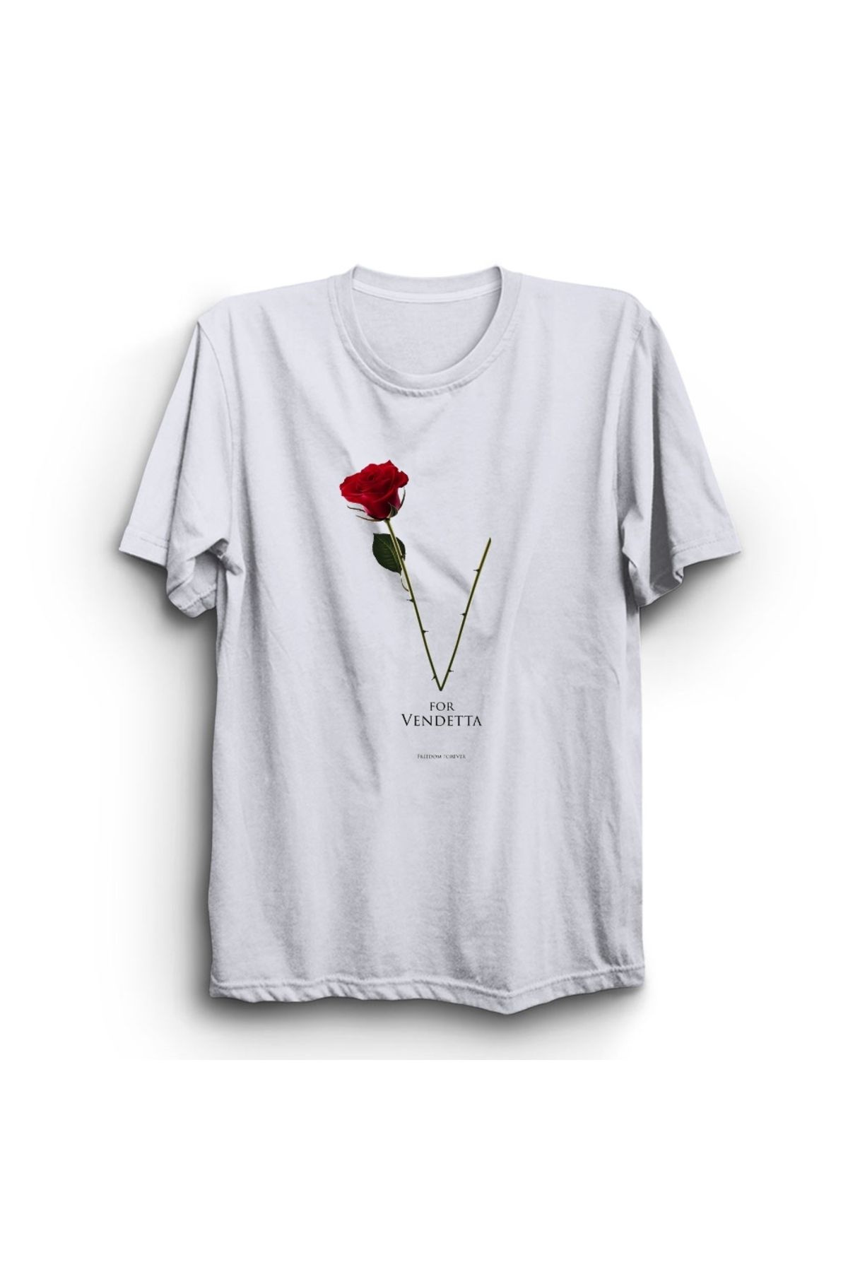 The Fame-V for Vendetta, Rose, Rose, Letter V Printed Unisex 100% Cotton T-Shirt 1