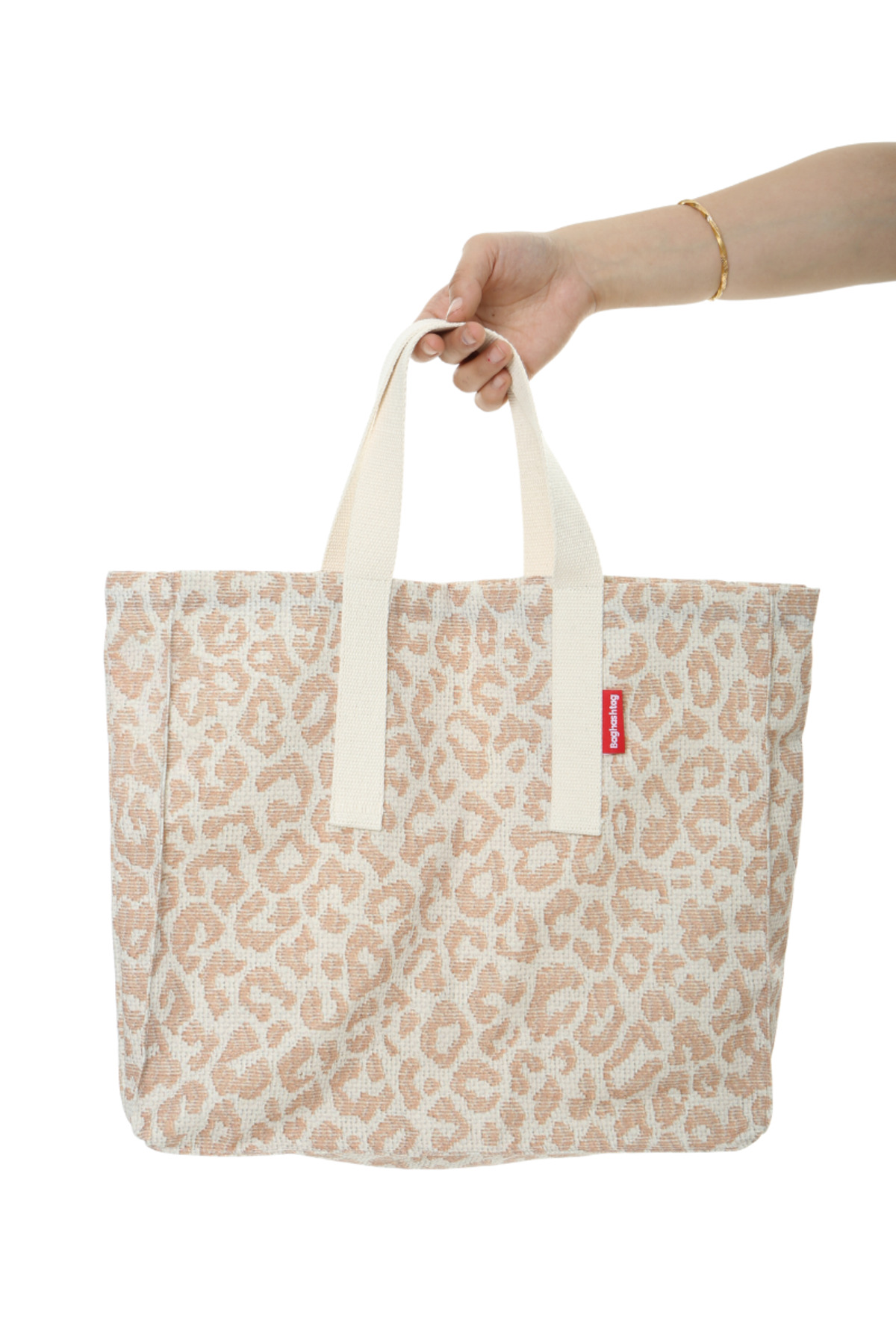 Baghashtag  Leopar İşlemeli Baskılı Bez Çanta - Görsel 4