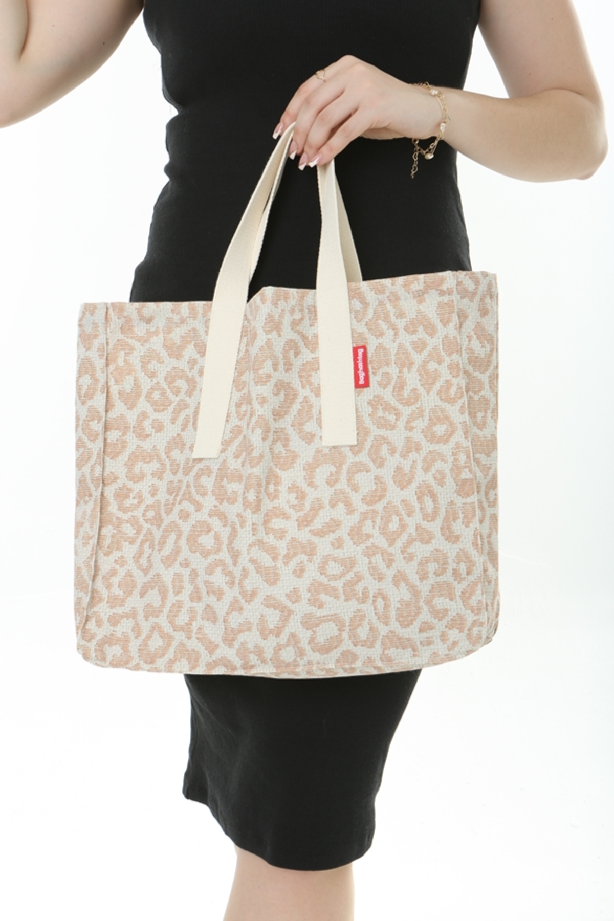Baghashtag  Leopar İşlemeli Baskılı Bez Çanta - Görsel 5