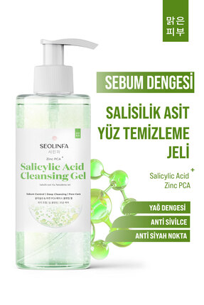 SEOLİNFA Salisilik Asit Zinc PCA Yüz Temizleme Jeli 200 ml | Akne Siyah Nokta...