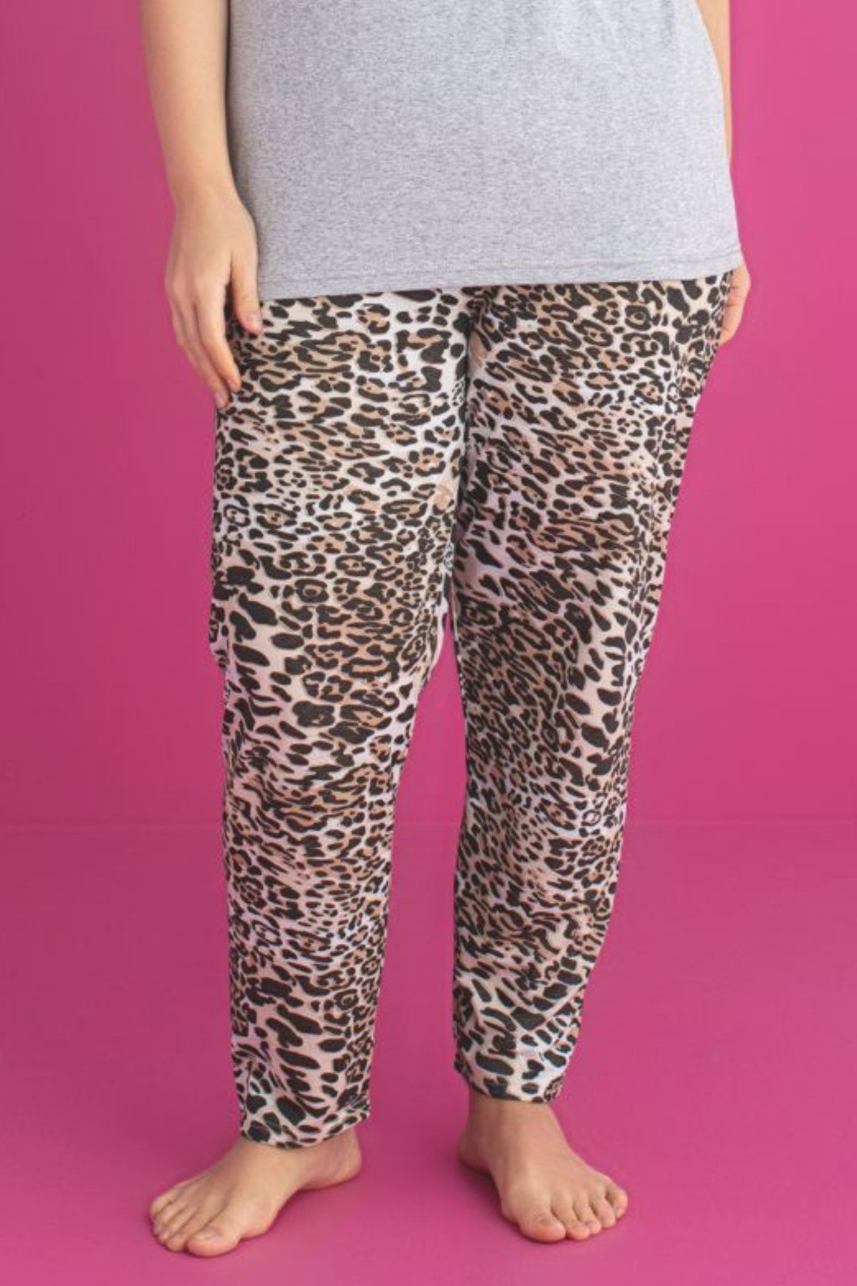 Farya Home-X-Dreamy Plus Size Cotton Leopard Print Short Sleeve Pajamas Set 4