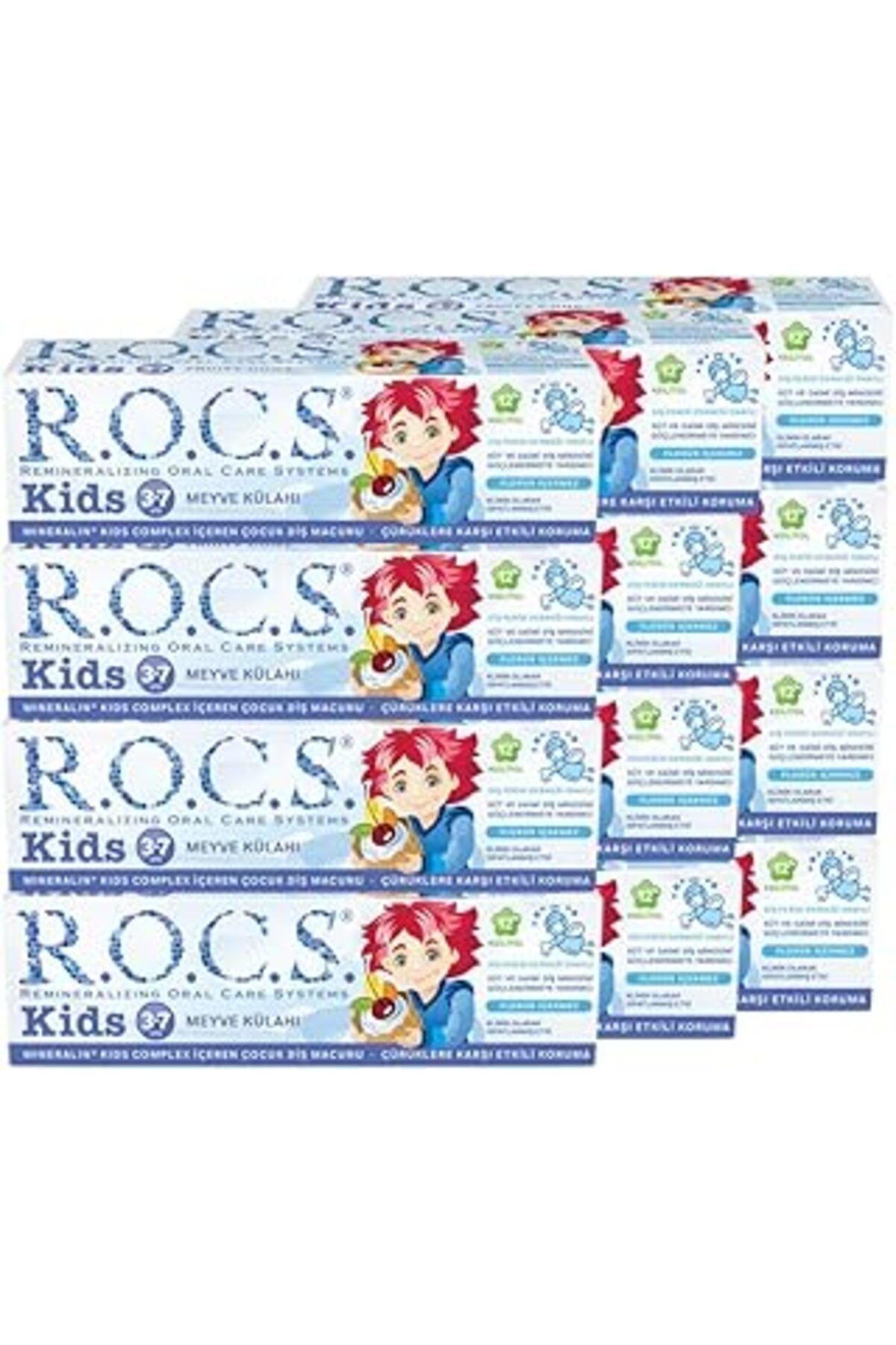 Roses Store Kids 3-7 Yaş Meyve Külahı Diş Macunu, 12'Li Paket