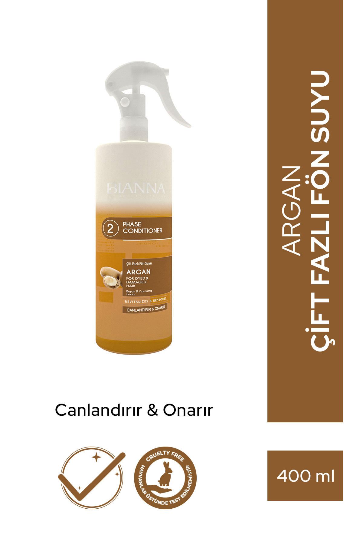 Bianna Çift Fazlı Argan Içeren Fön Suyu | Canlandırır & Onarır - 400ml