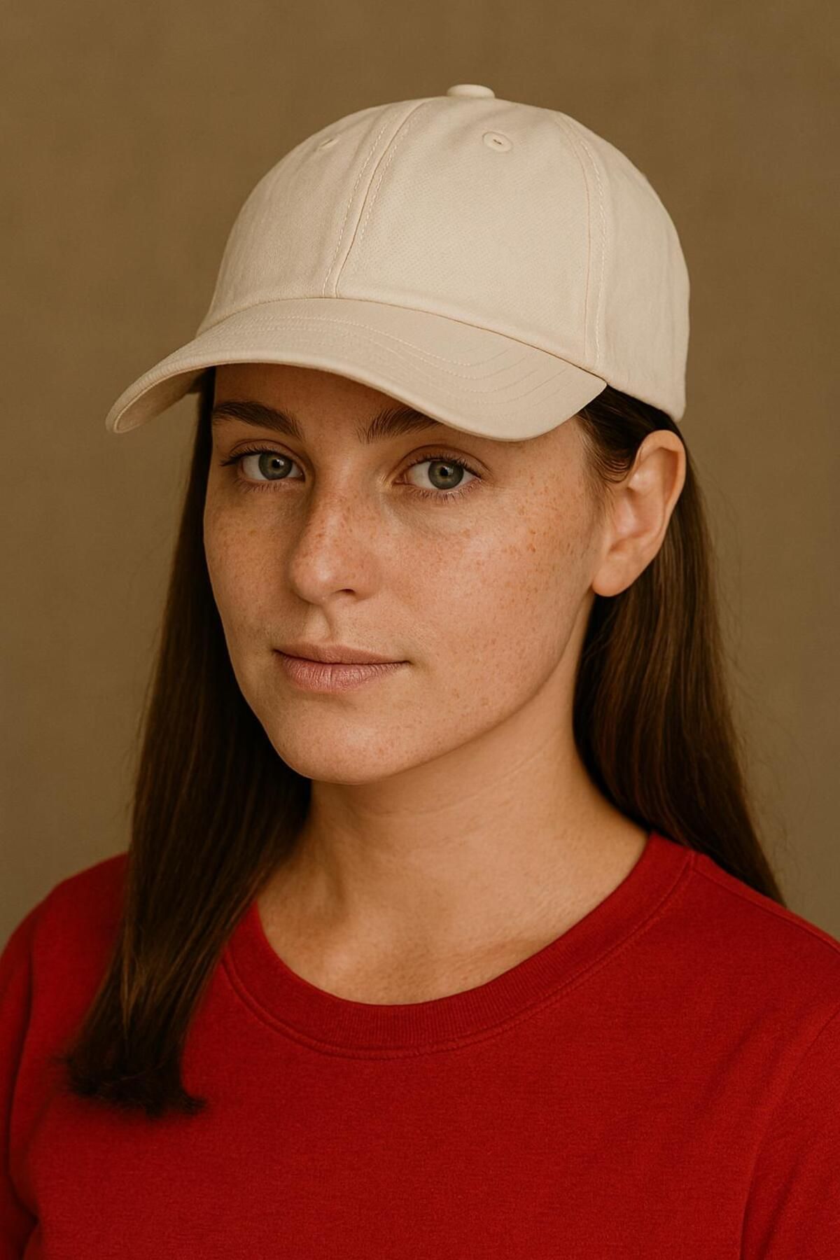 derikem-Unisex Basic Azarli Baseball Cap Cream-Khaki 7