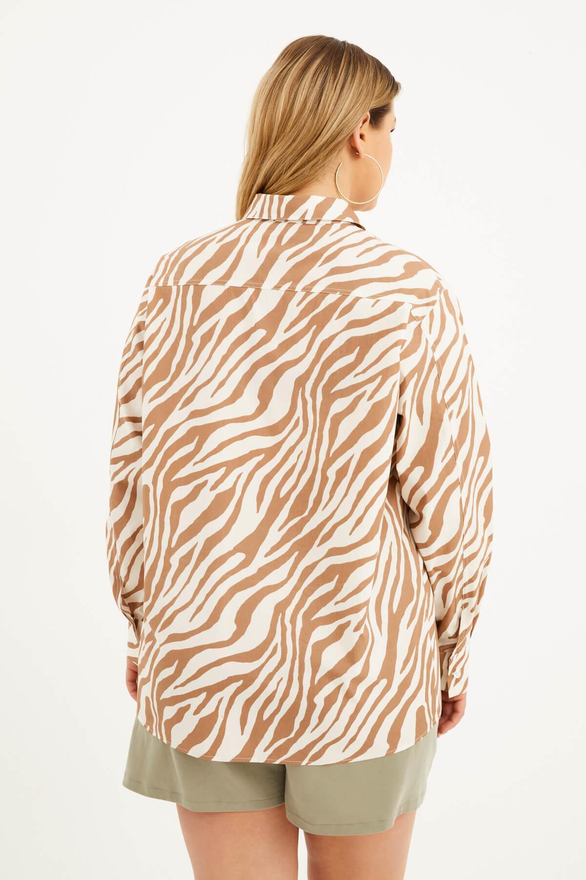 MYLİNE-Oversize Patterned Shirt 6