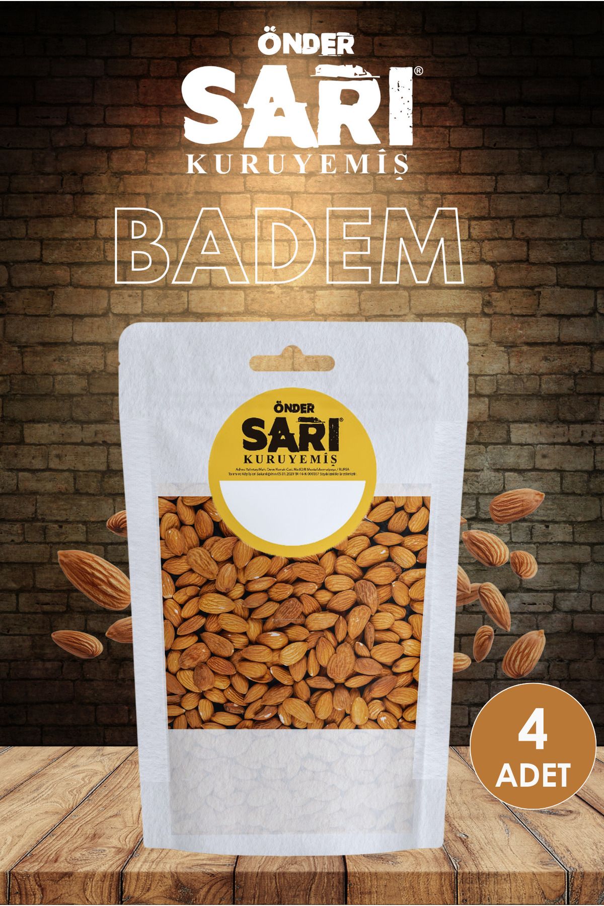 Önder Sarı Kuruyemiş BADEM KURUYEMİŞ 140 GR X 4 ADET KİLİTLİ PAKET