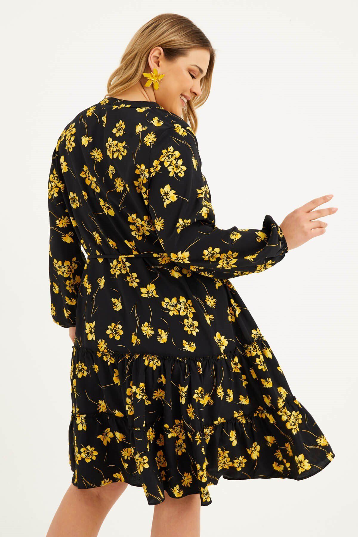 MYLİNE-Rochie cu curea cu volane 6