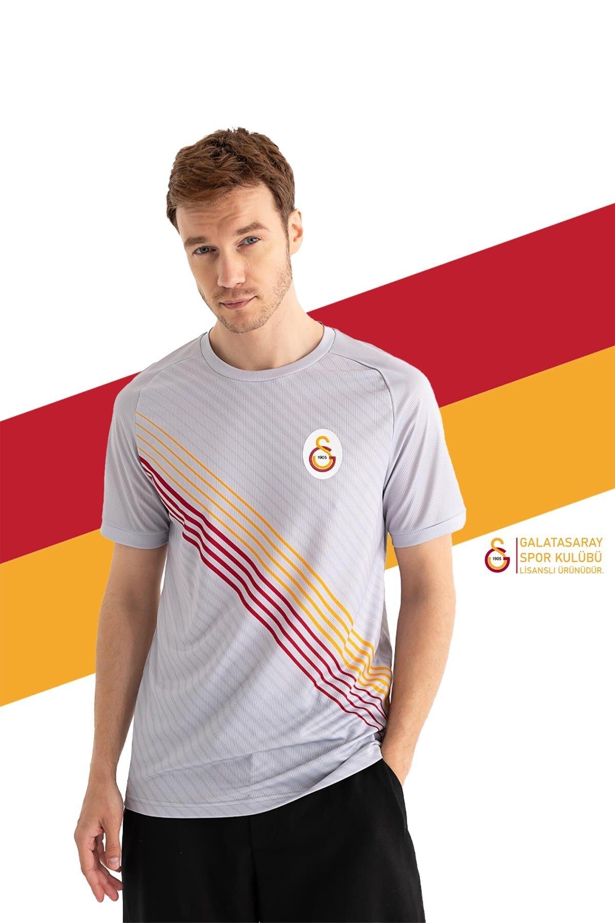 Galatasaray-Original Licensed Match Day Grey T-Shirt and Bracelet Set, Gift Presented in Wooden Box 2