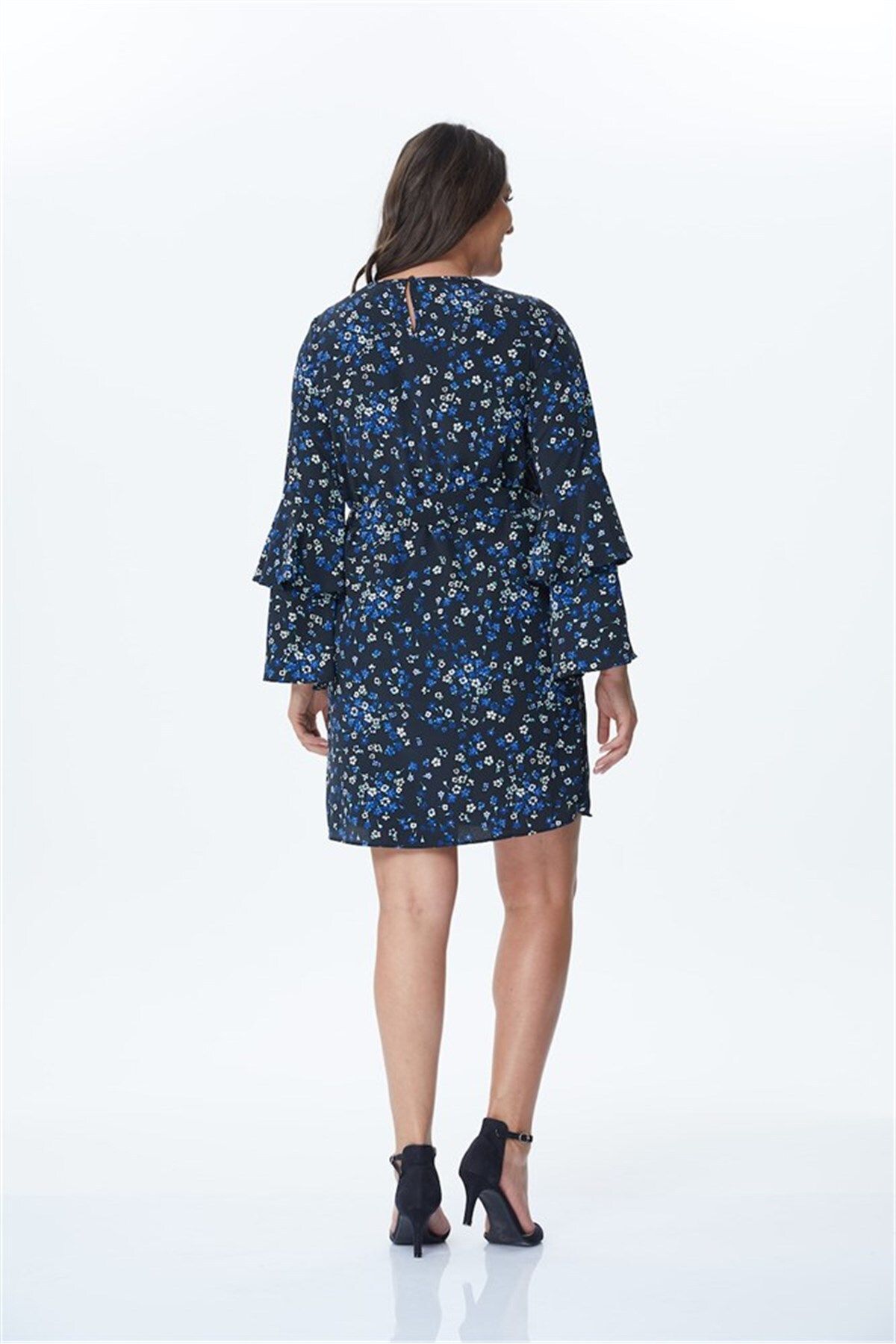 MYLİNE-Floral Dress with Flared Sleeves 3