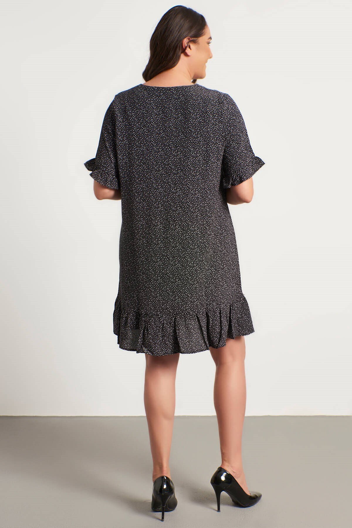 MYLİNE-Ruffle Skirt and Sleeves Dress 5
