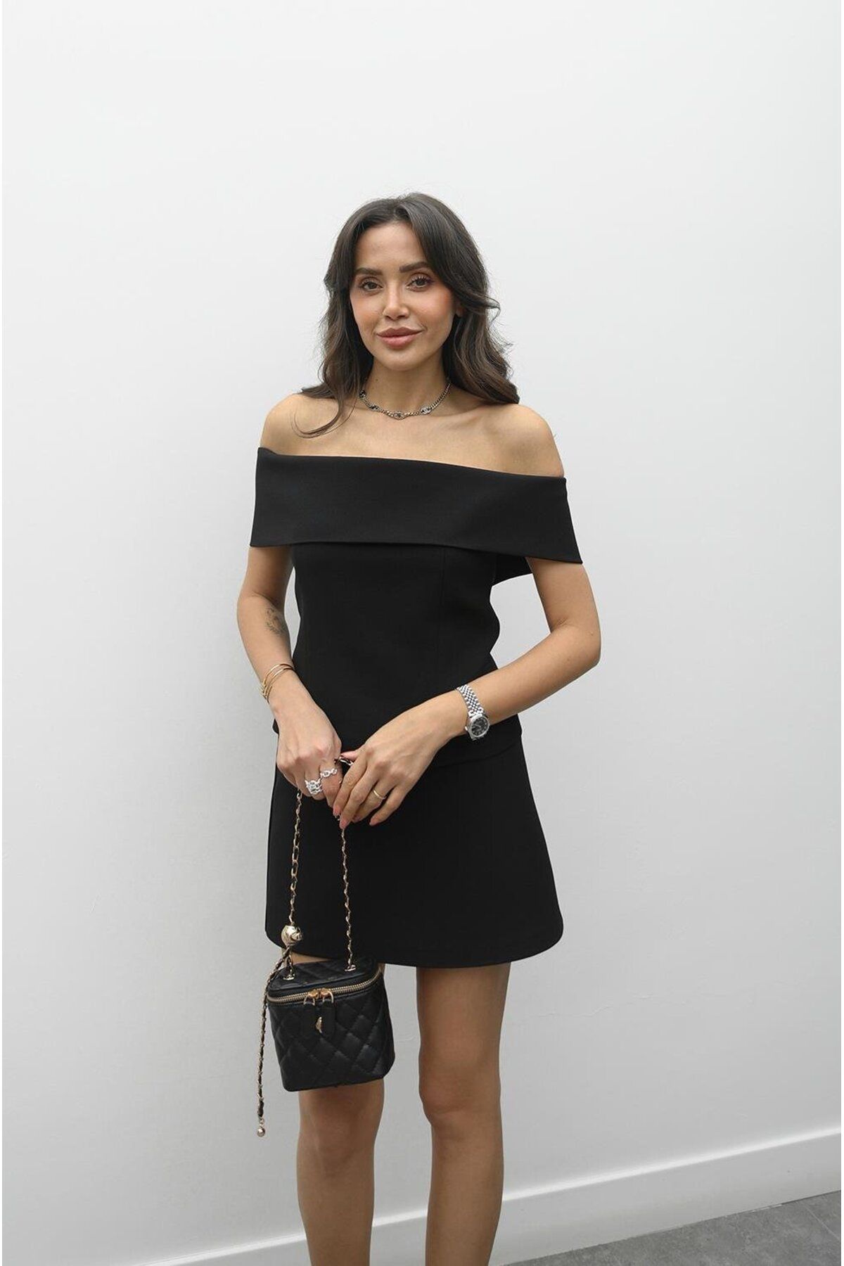 Havoş-Black Madonna Collar Blouse Skirt Set 4