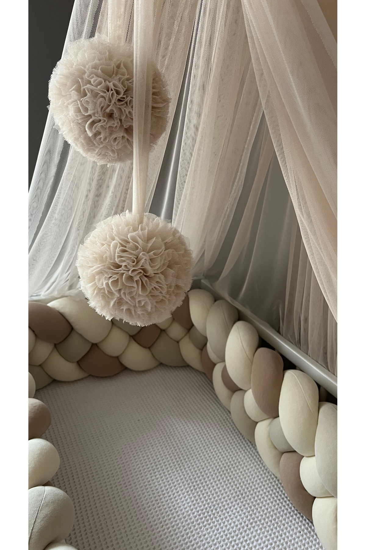 ısıklıtoplarrengarenk Örgü beşik korumalık 360 cm 4 örgü fotoğrafı 2 (önizleme)