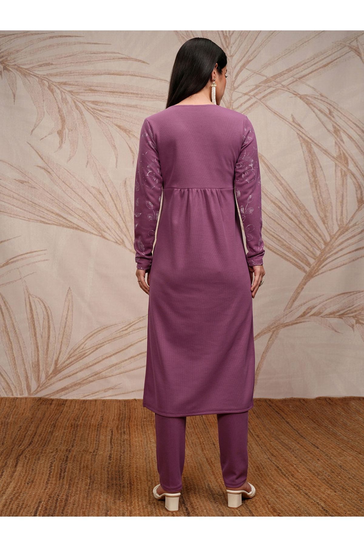 Vishudh By Styli-Women Purple Embroidered Kurta Set 3