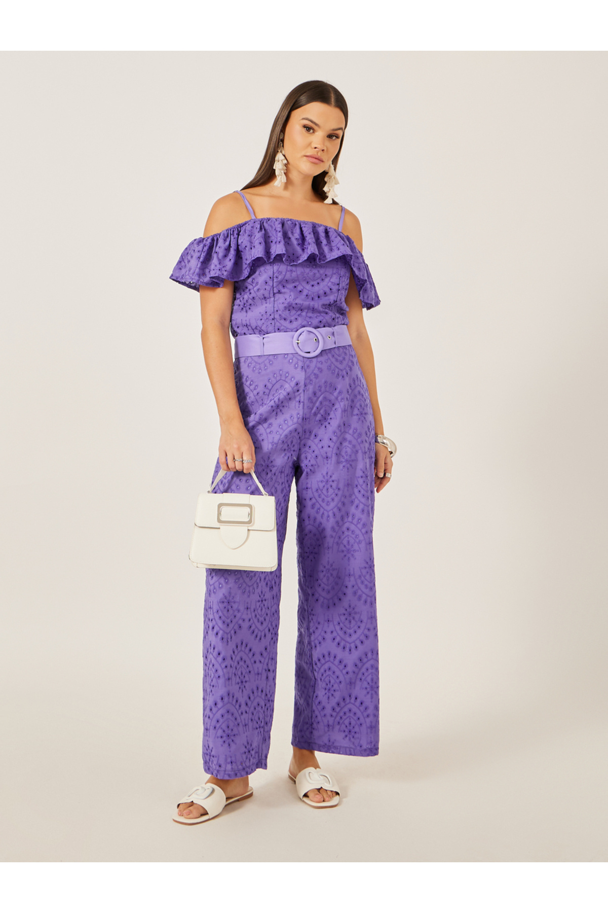 Styli-All-Over Lace Wide Leg Pants 1