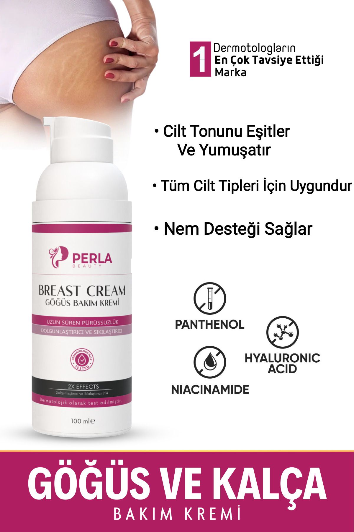PERLA BEAUTY Göğüs ve Kalça Bakım Kremi 100 ml
