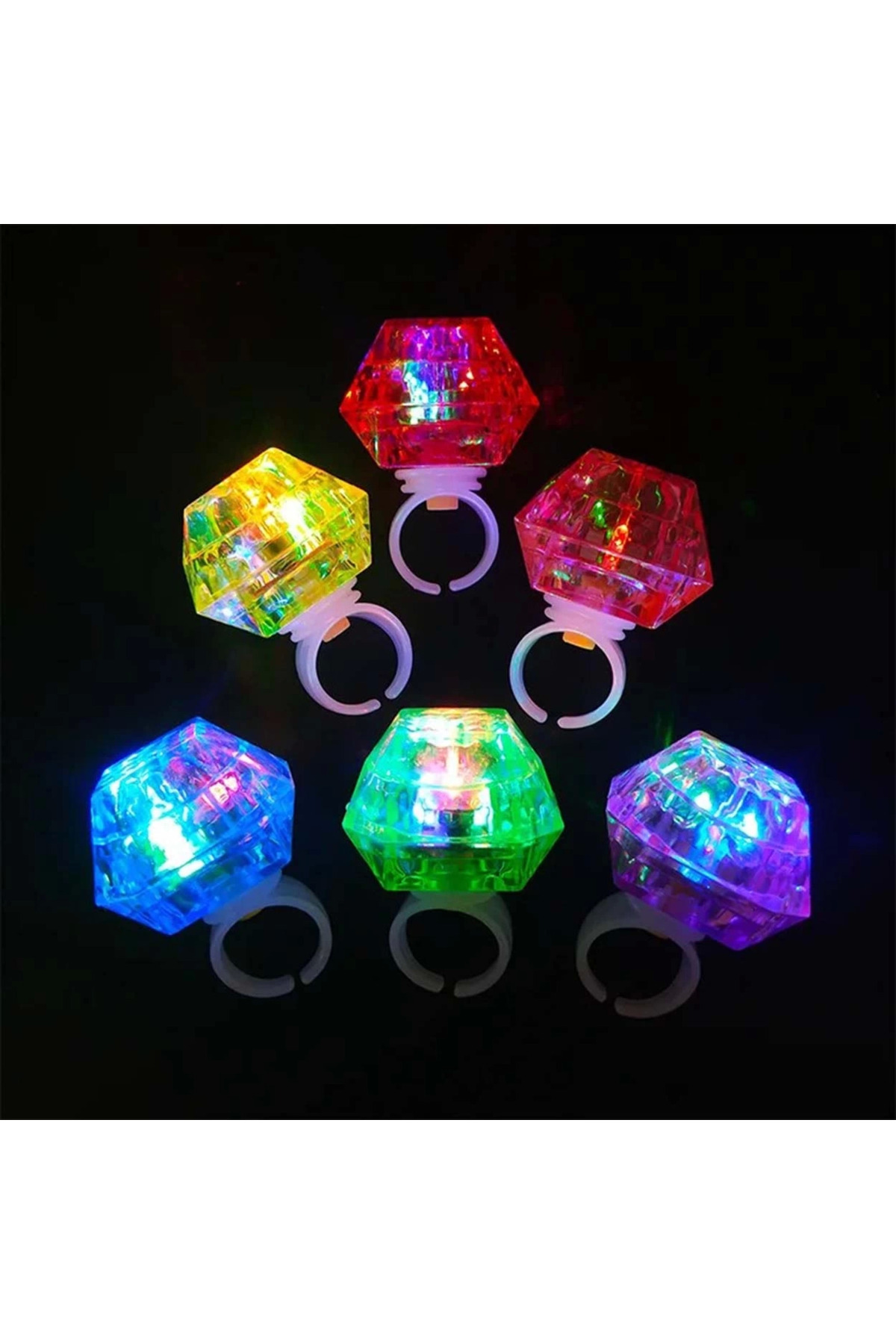 Belle Fusion-حلقة حمراء بتصميم كريستال LED متوهجة 3 أوضاع 3.5 × 5 سم 3