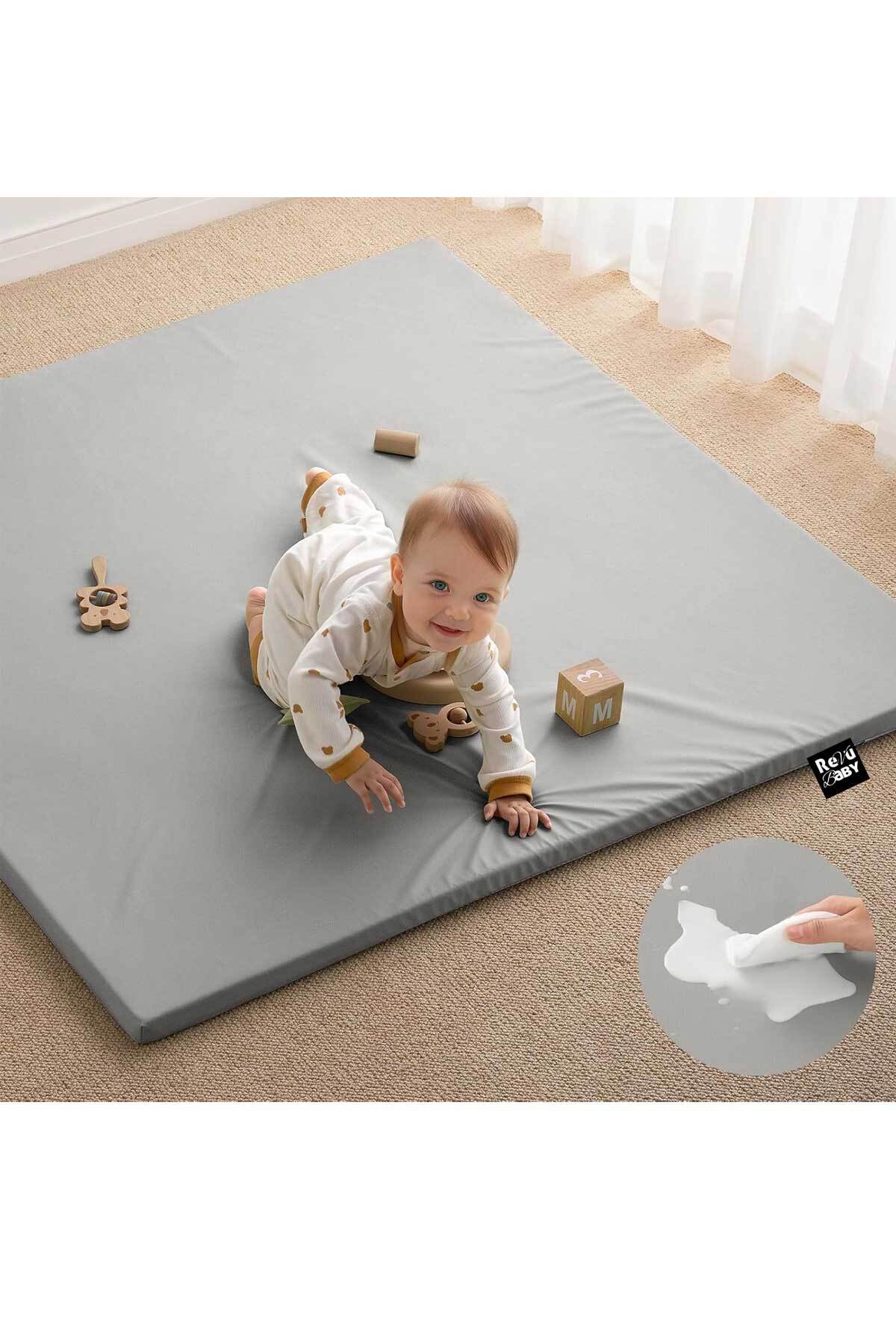 RevuBaby Bebek Ve Çocuk Oyun Alanı Oyun Parkı 125x125 Oyun Matı Oyun Halısı Sıvı Geçirmez 4CM Kalınlık fotoğrafı 2 (önizleme)