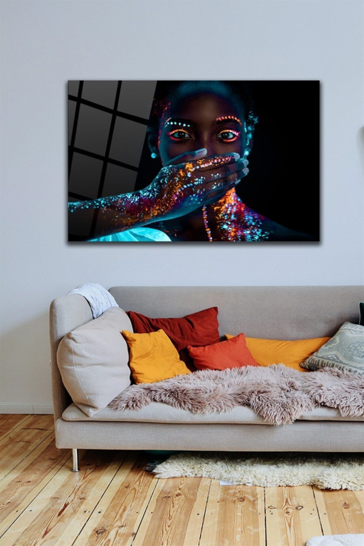 First Date Neon Kadın Cam Tablo | Hediyelik, Dekoratif, Ofis, Mutfak