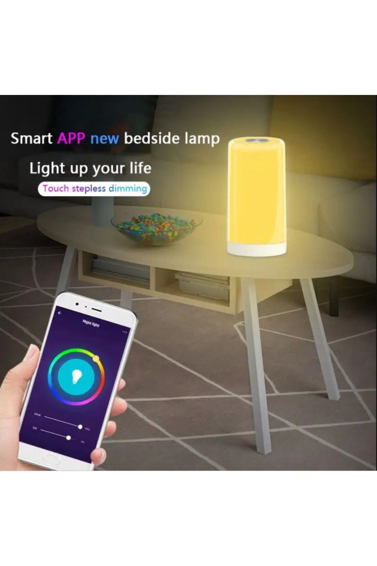 Generic-Touch Control Table Lamp Smart RGB LED APP Control, adjustable brightness USB Powered 3