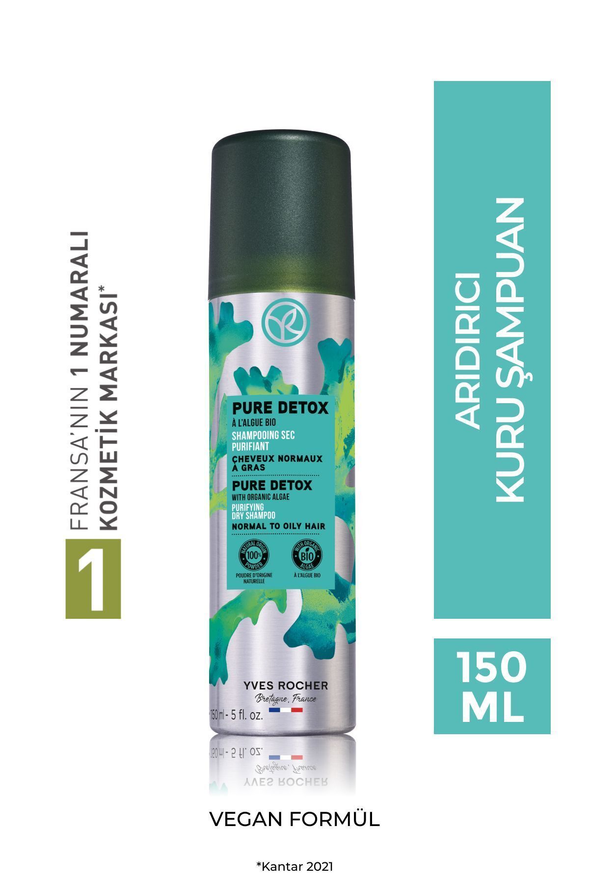 Yves Rocher Yağlı Saç Tipleri İçin Özel Formüle Edilmiş Arındırıcı Kuru Şampuan 150 ml