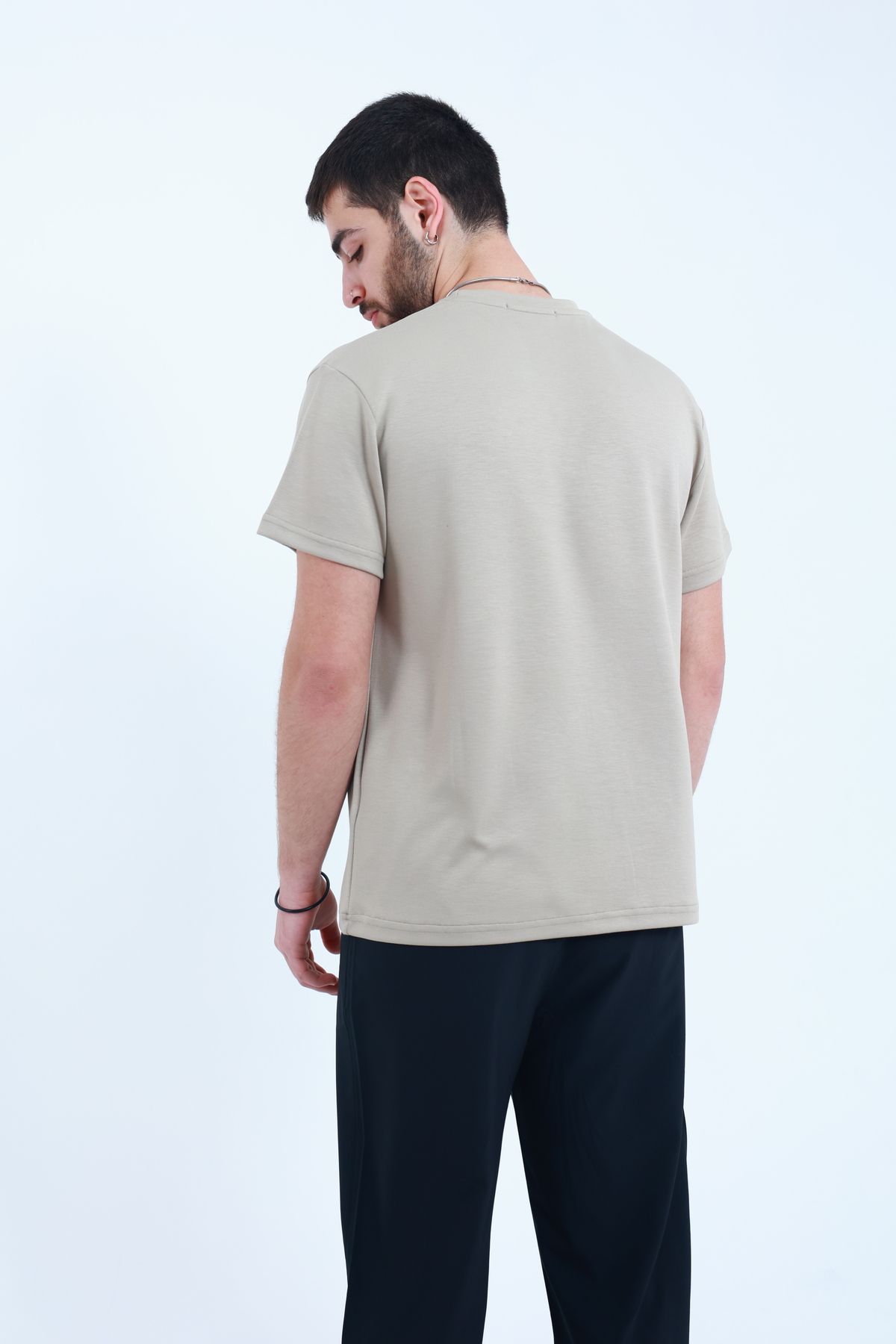 TKT-Tricou unisex din țesătură modal, potrivire regulată texturată și suprafață netedă din material textil 7