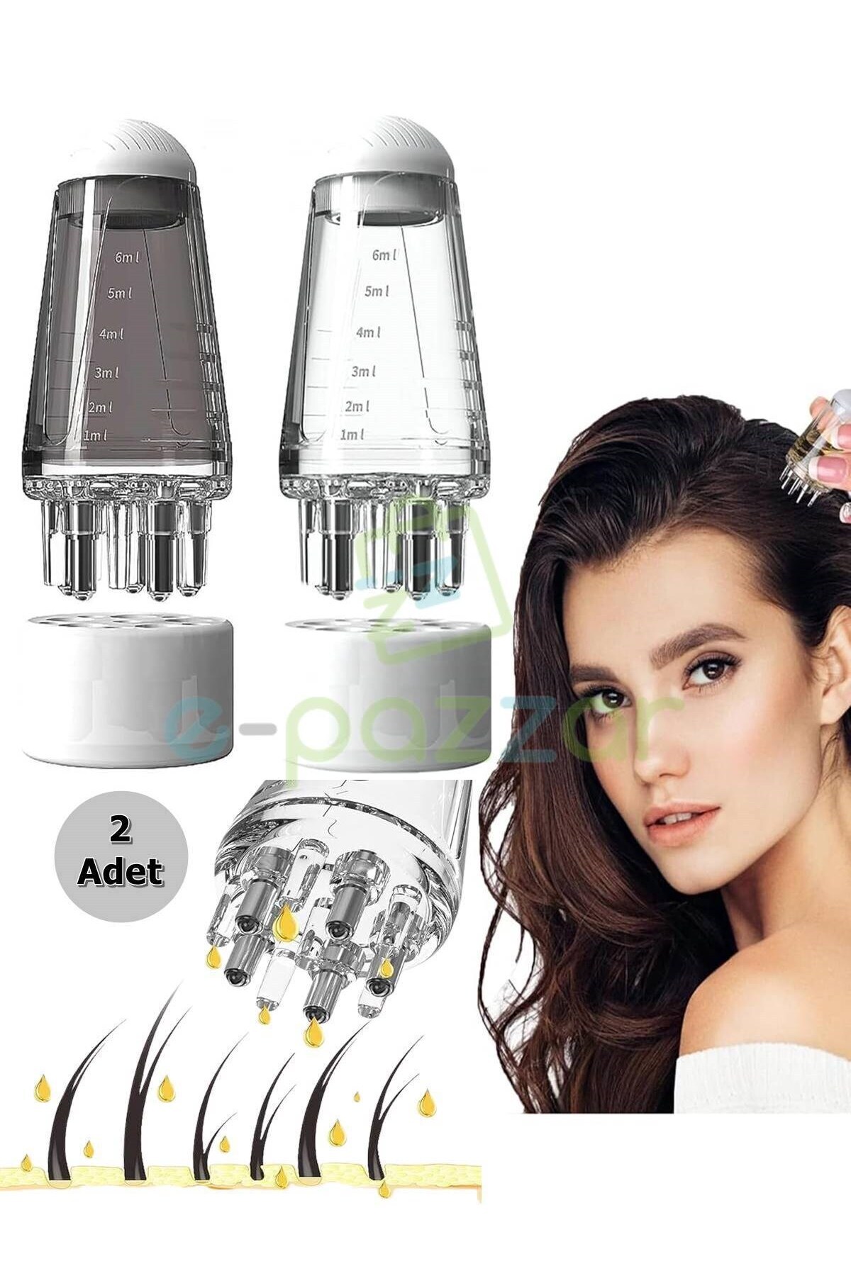 Genel Markalar 2 Adet Şeffaf/Siyah 6 Ml Masajlı Serum Ve Yağlar İçin Çelik Bilye Başlıklı Kişisel Bakım Aplikatörü — سفید PRA-12664881-1337