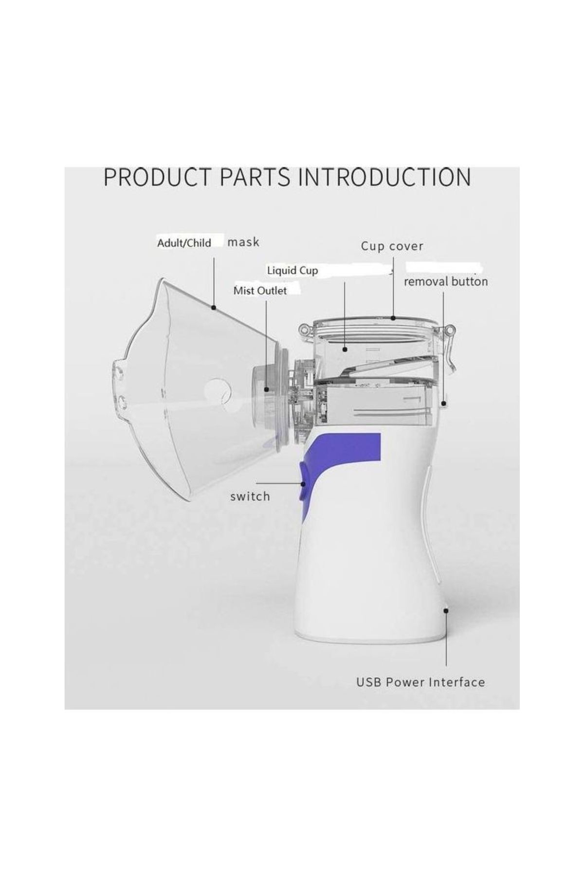 COOYA-Portable handheld atomizer, micro-mesh particles, low noise, automatic cleaning, easy to use, green 6