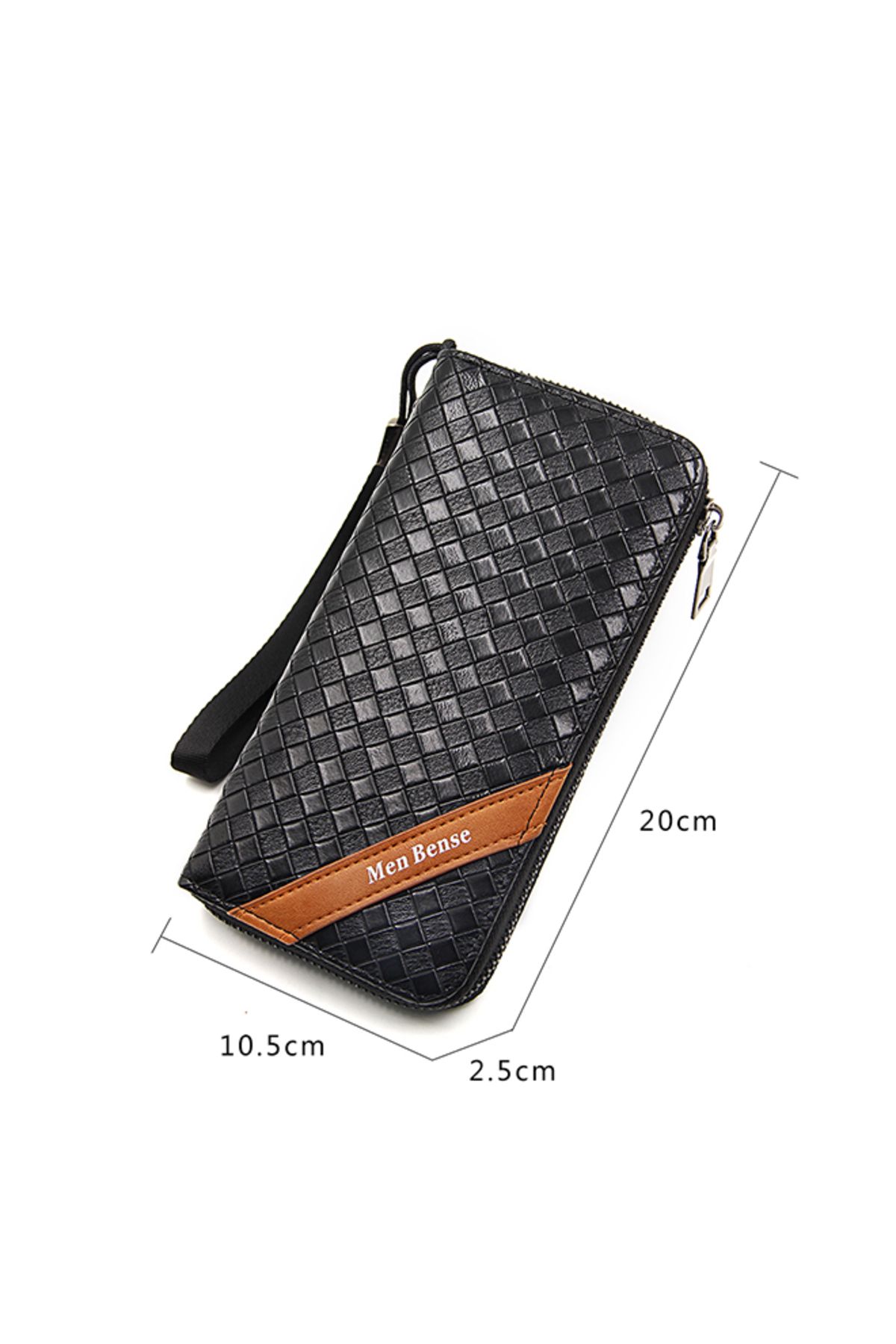 ETG-Classic Braid PU Leather Large Capacity Men Long Wallet Zipper Card Holder Phone Bag 7