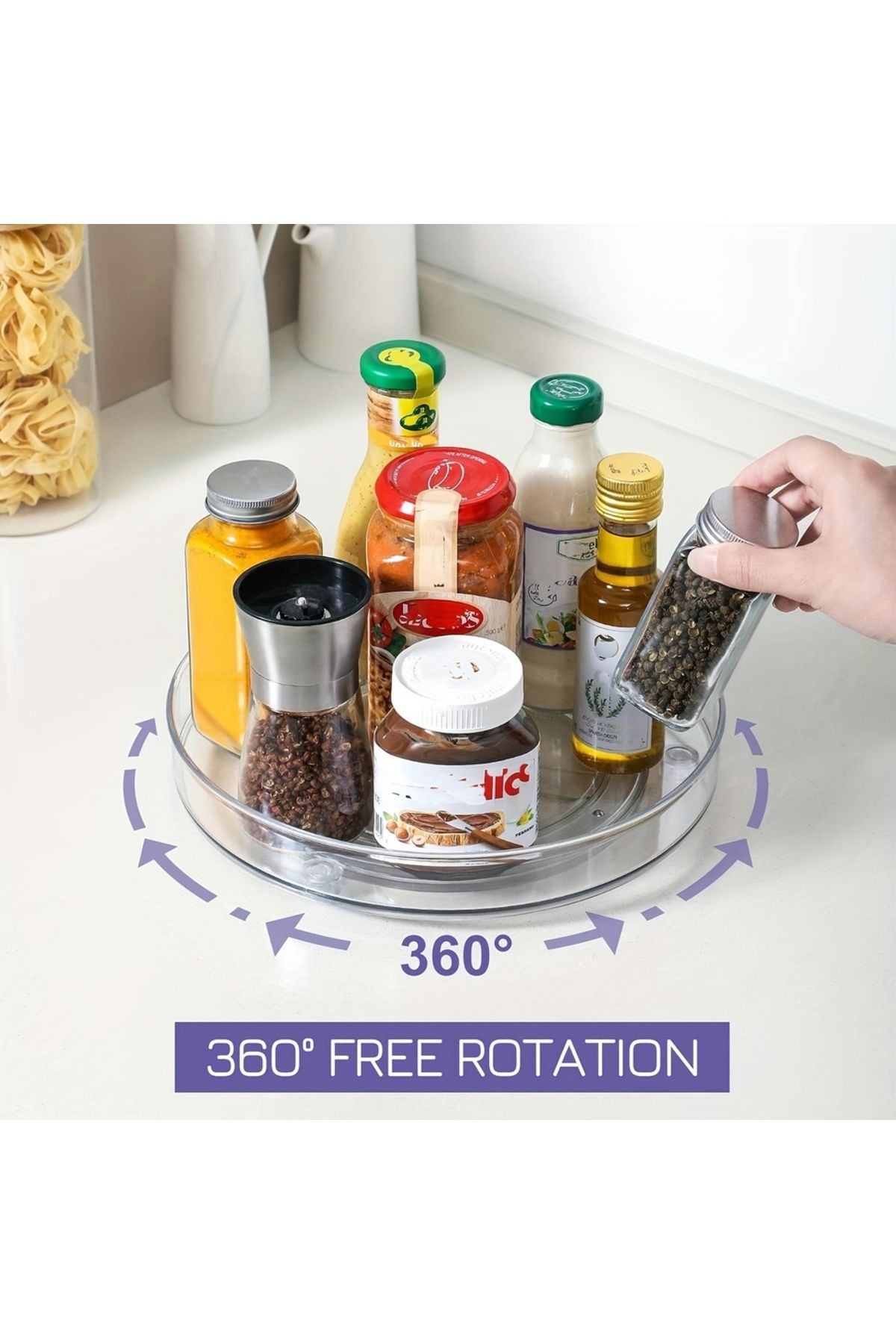 Choice-Lazy Susan Spice Rack Organizer, 360 Degree Rotating Round Lazy Susan Turntable For Cabinet, Clear 2
