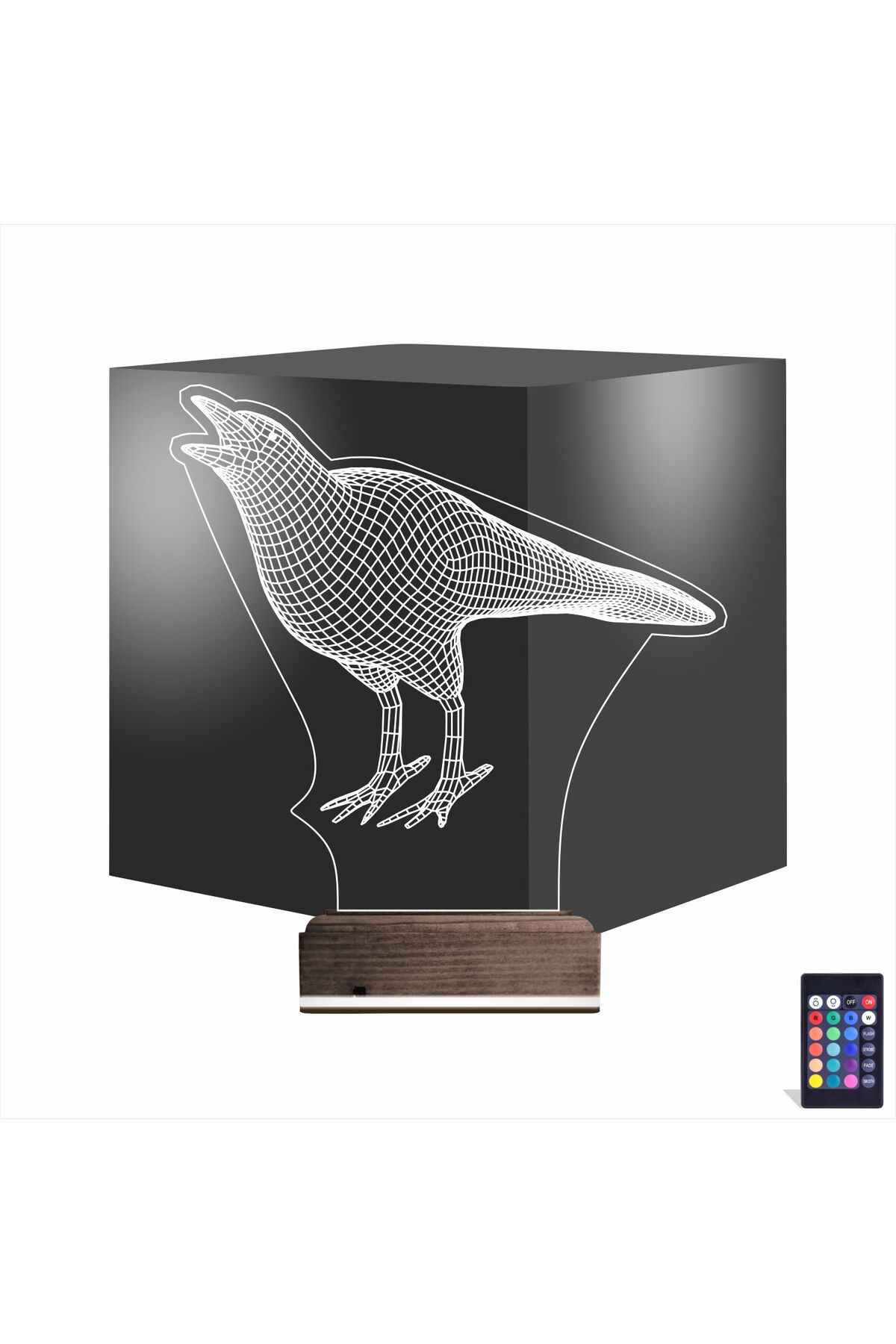 Kirppi 3d Lamba Karga Kuş Masa Gece Lambası
