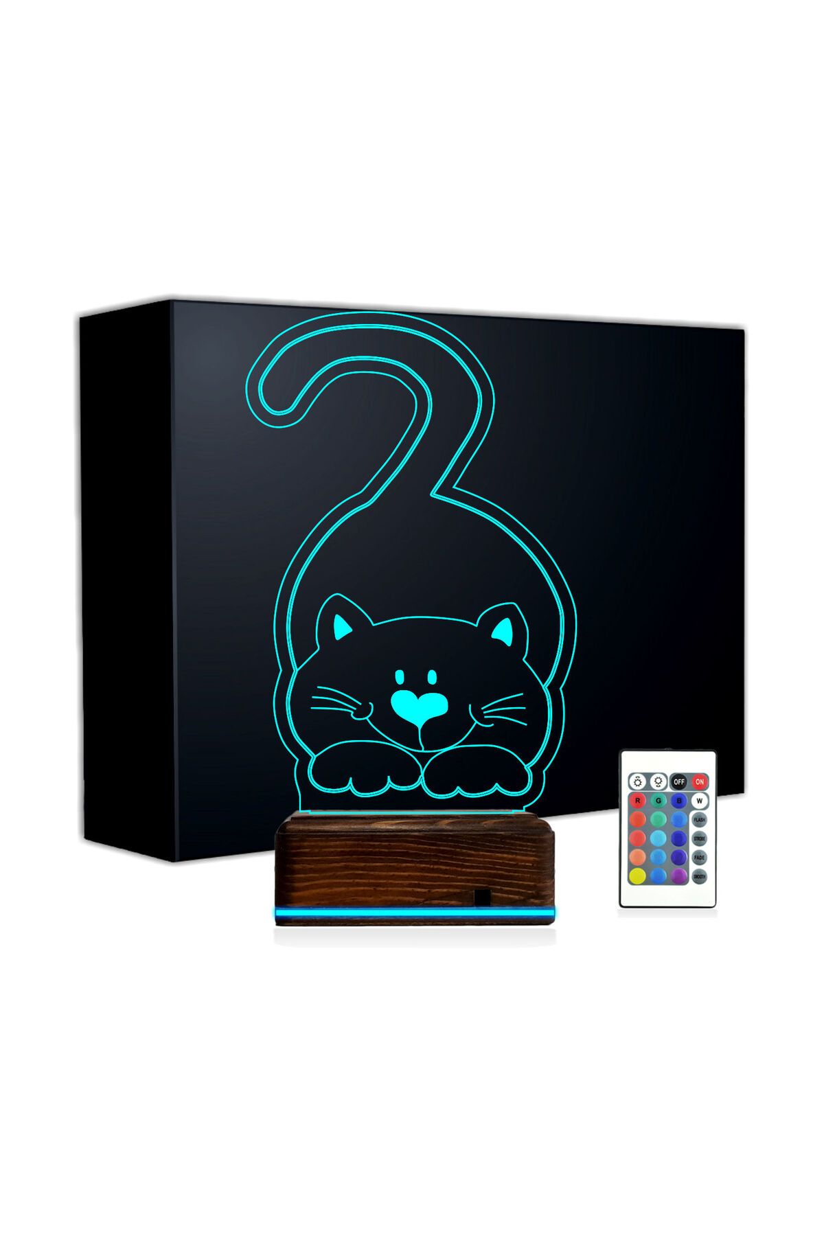 Kirppi 3d Lamba Kedi Kedicik Çocuk Odası Masa Gece Lambası